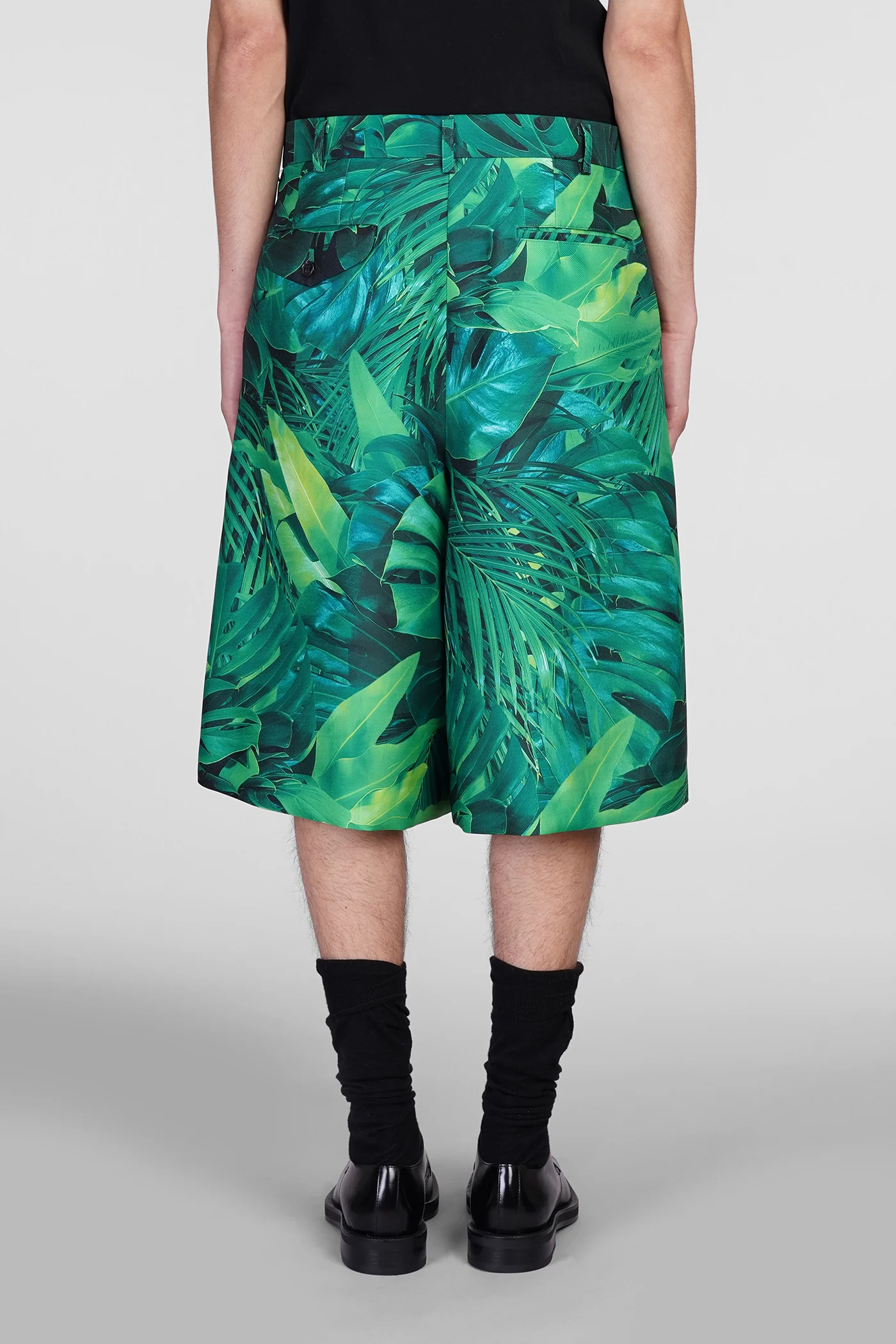 Shorts in green polyester - Image 3