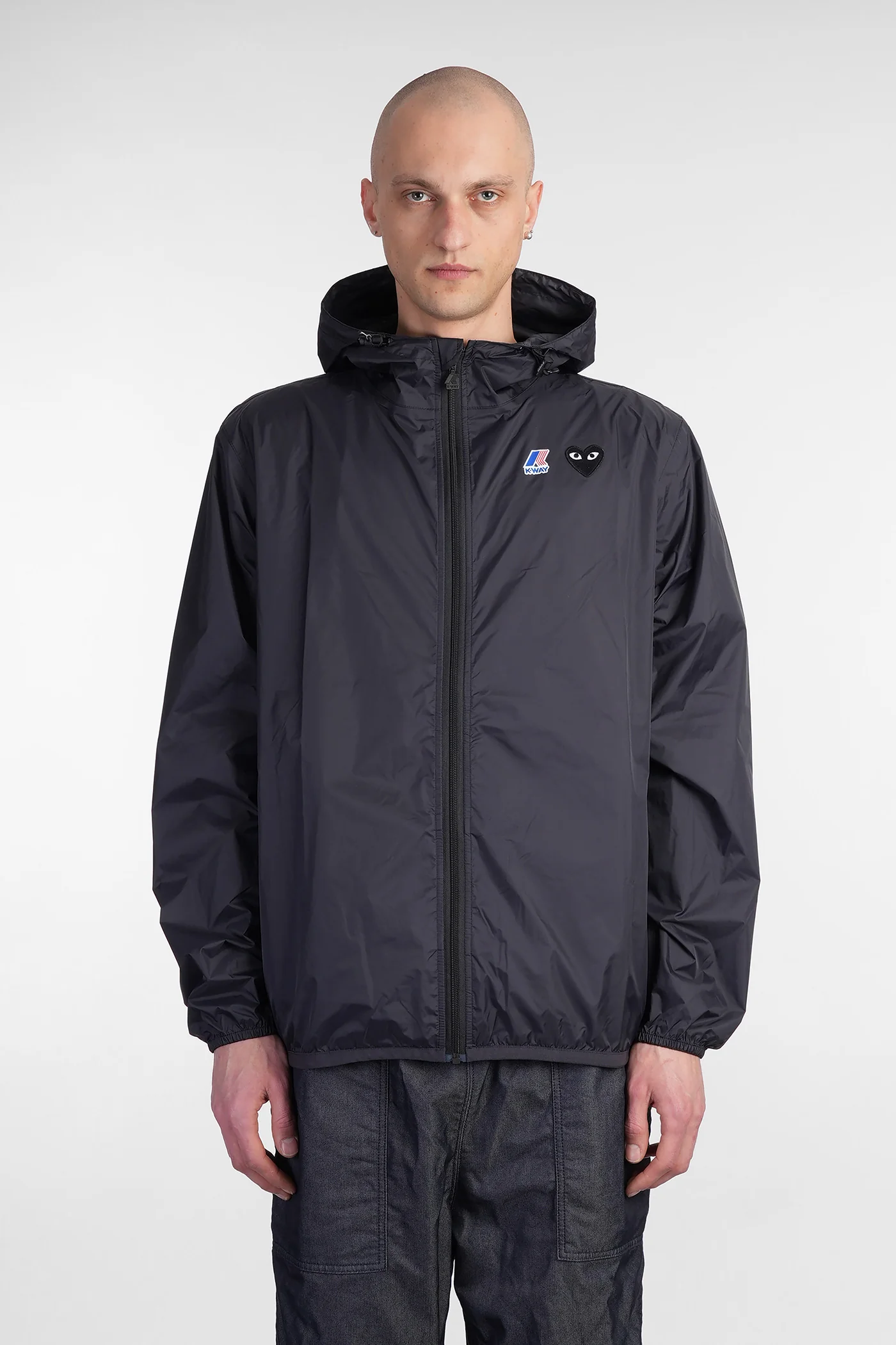 Casual jacket in black nylon