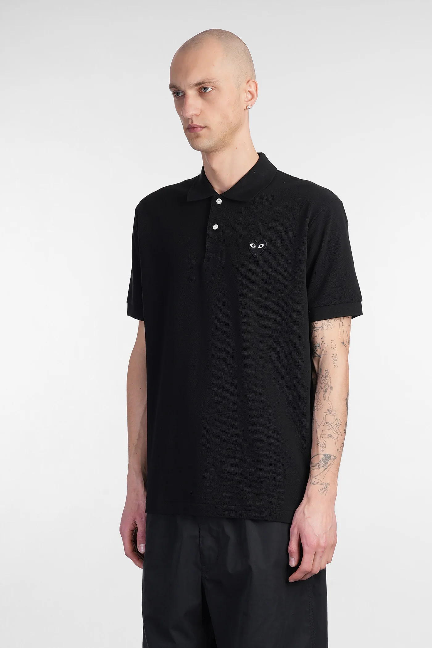 Polo in black cotton - Image 4