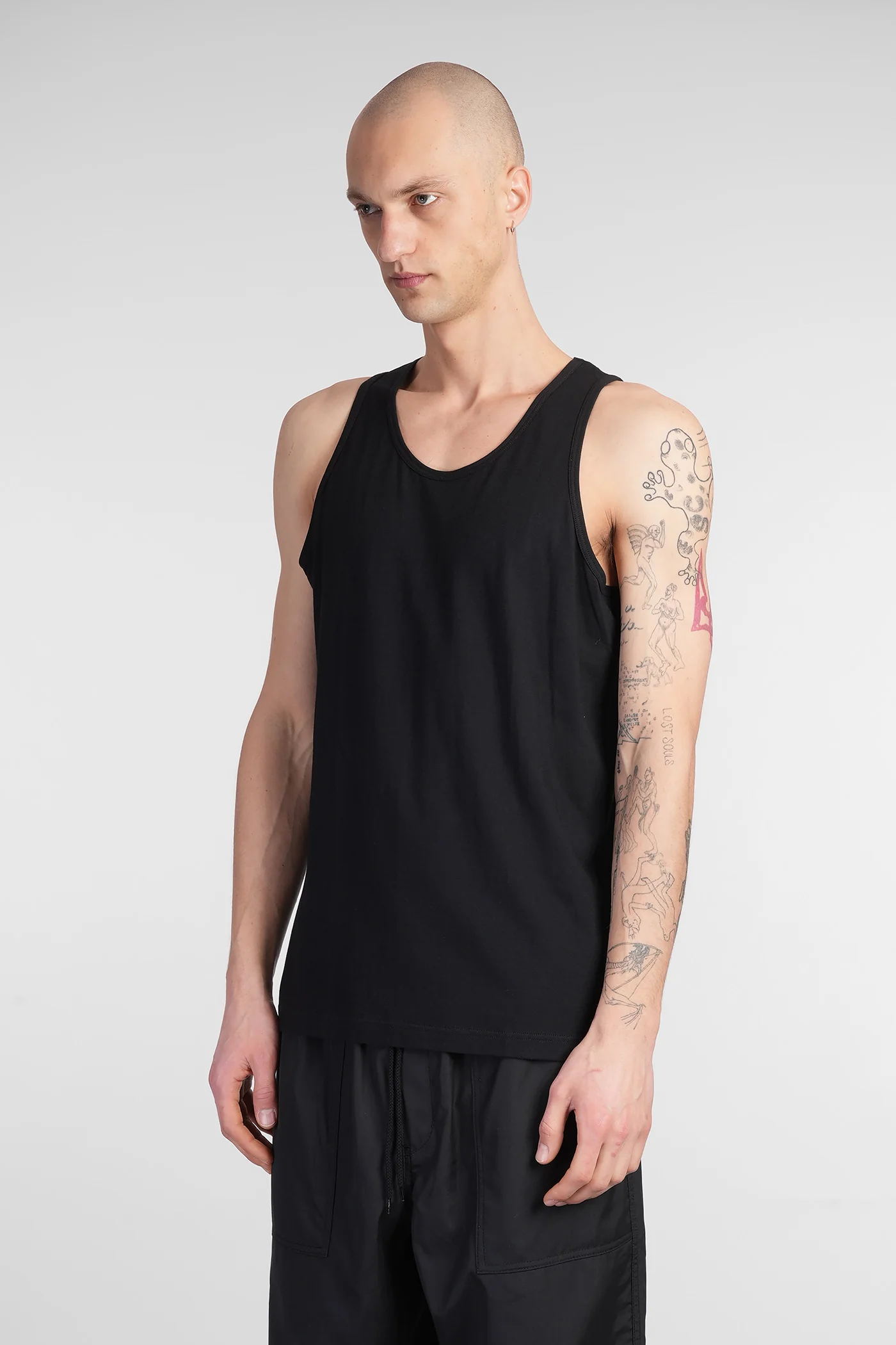 tank Top in black cotton - Image 4