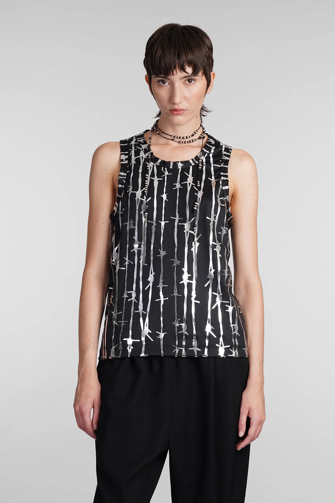 Topwear in black polyester