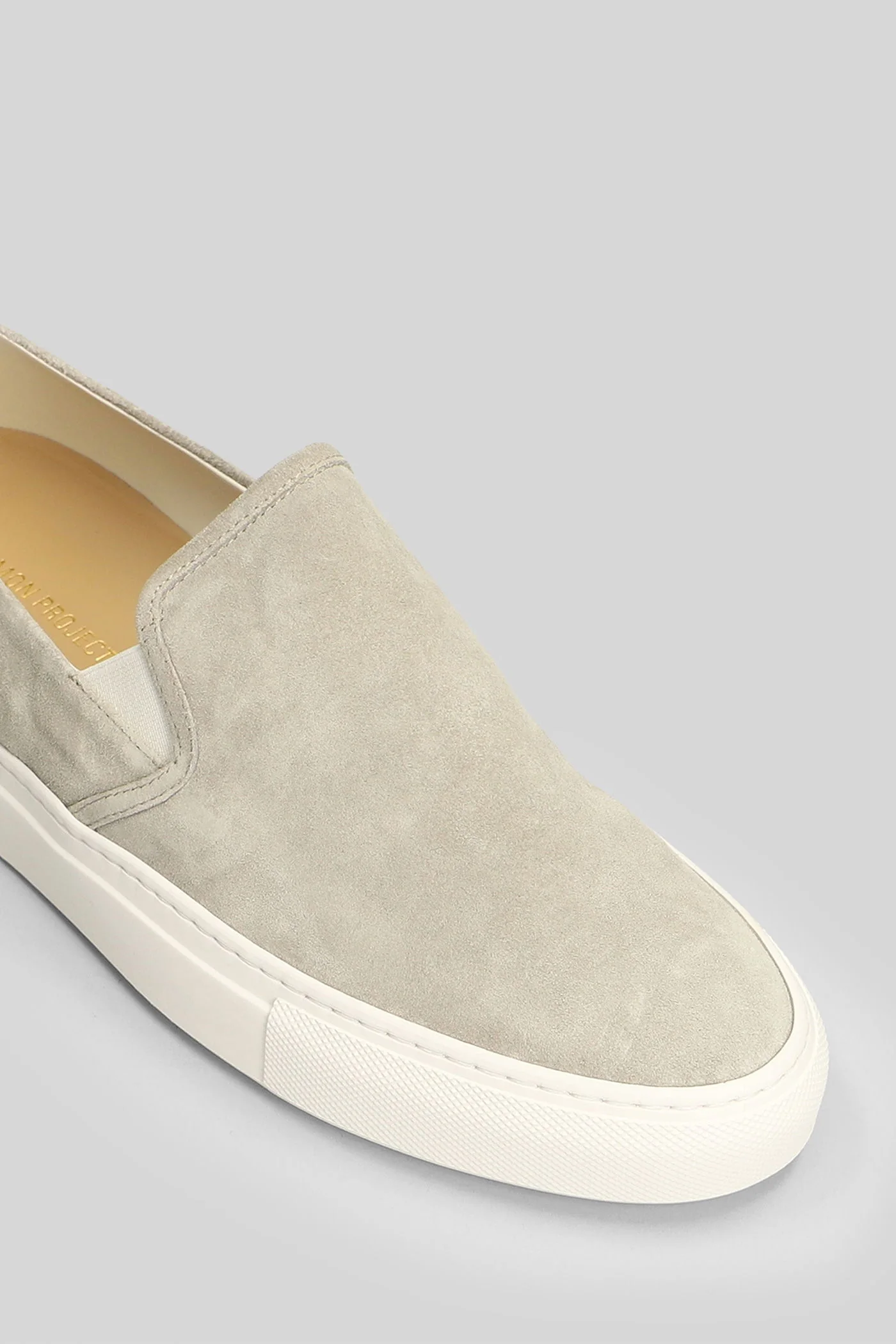 Minimal slip on low Loafers in grey suede - Image 5