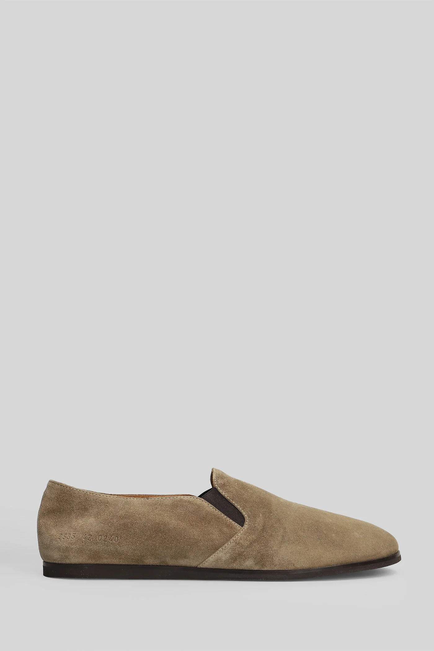 Slipper shoe Loafers in taupe suede