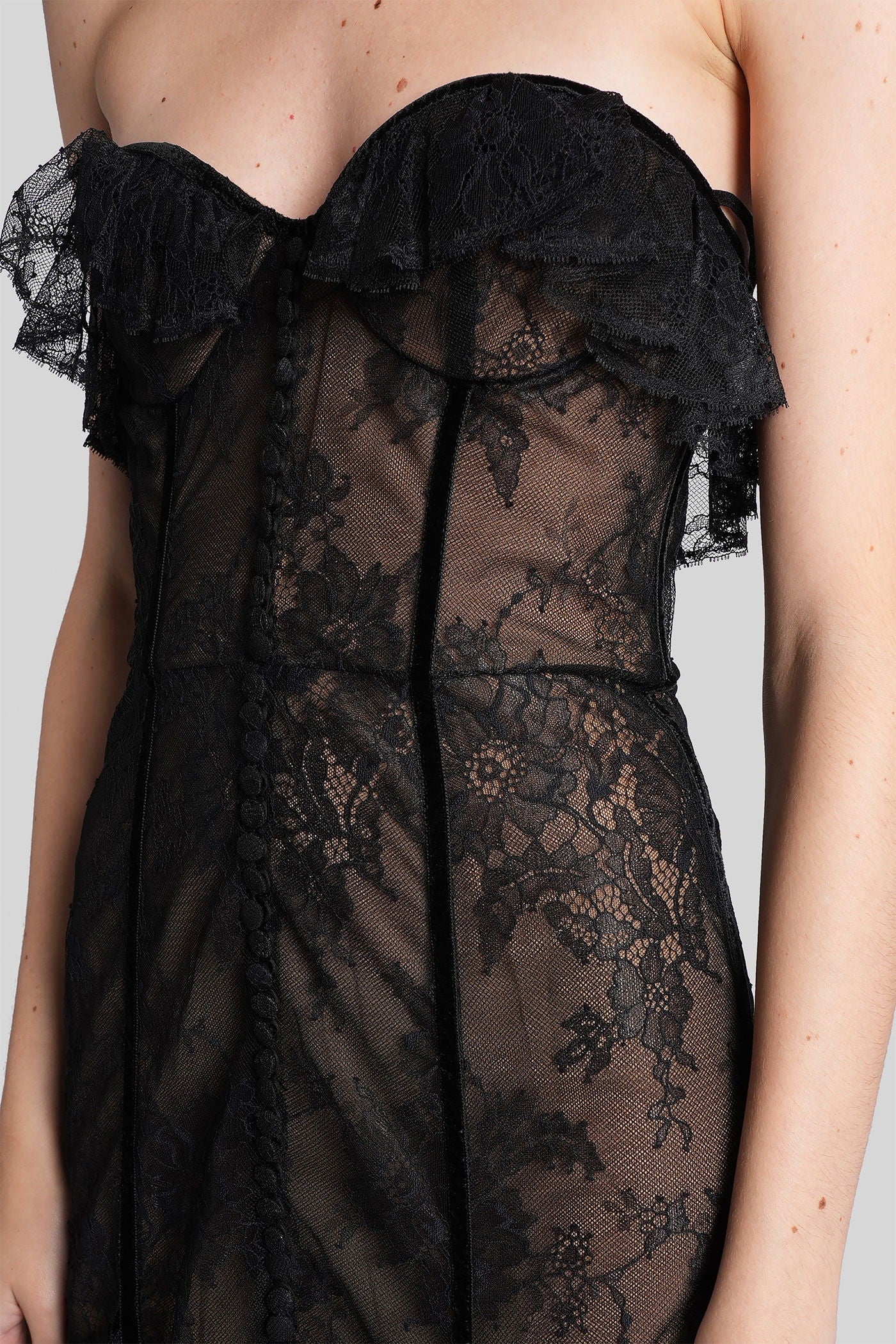 Rosaline Long dress in black polyamide - Image 5