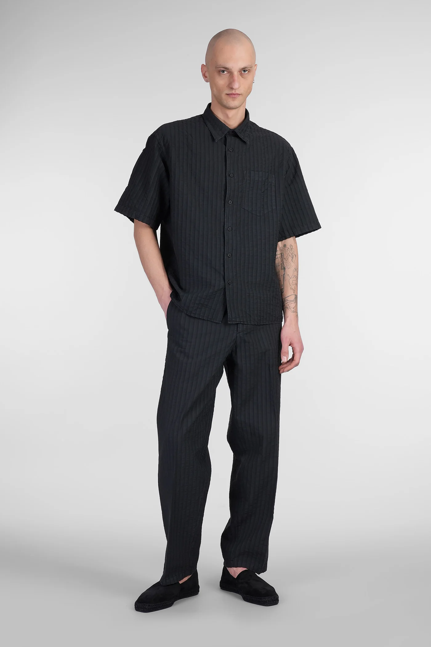 Eric Shirt in black cotton - Image 2