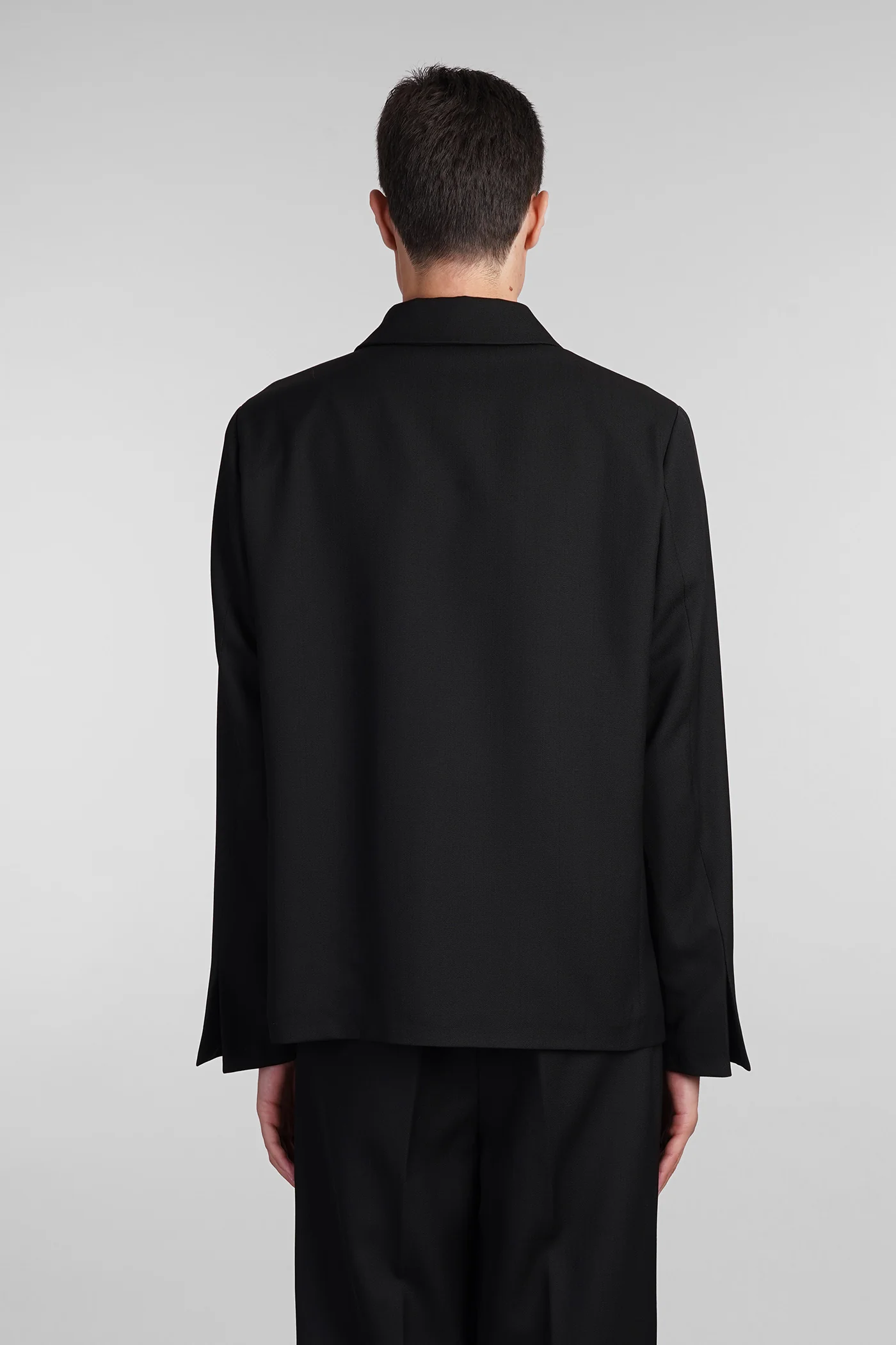Mike Casual jacket in black wool - Image 3