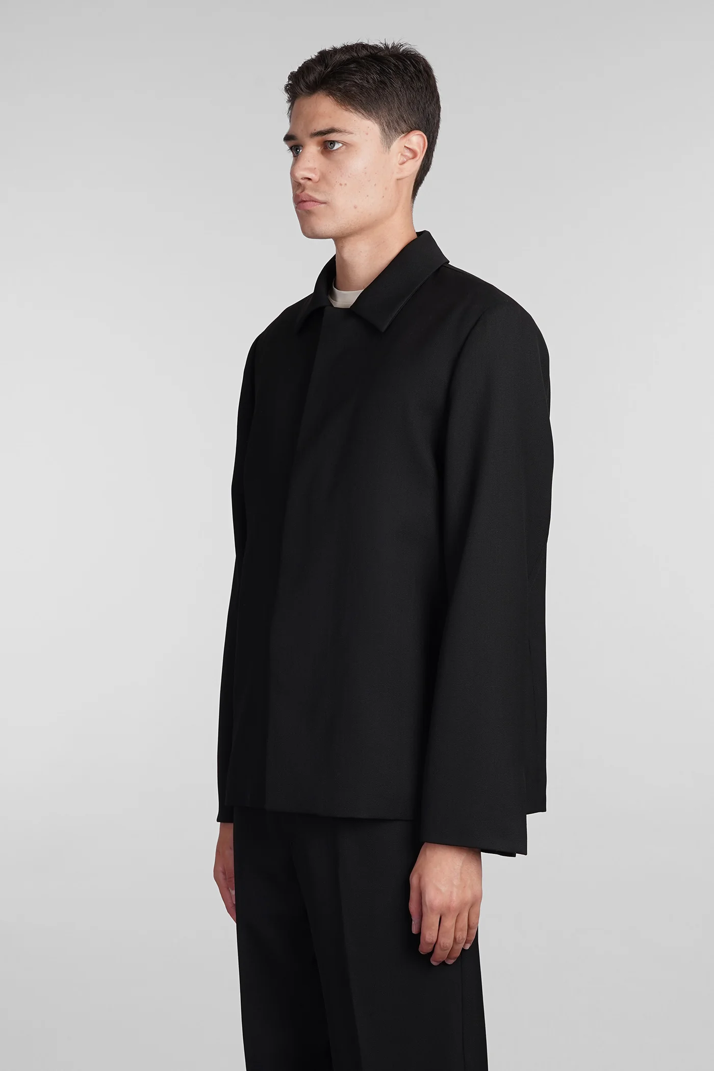 Mike Casual jacket in black wool - Image 4