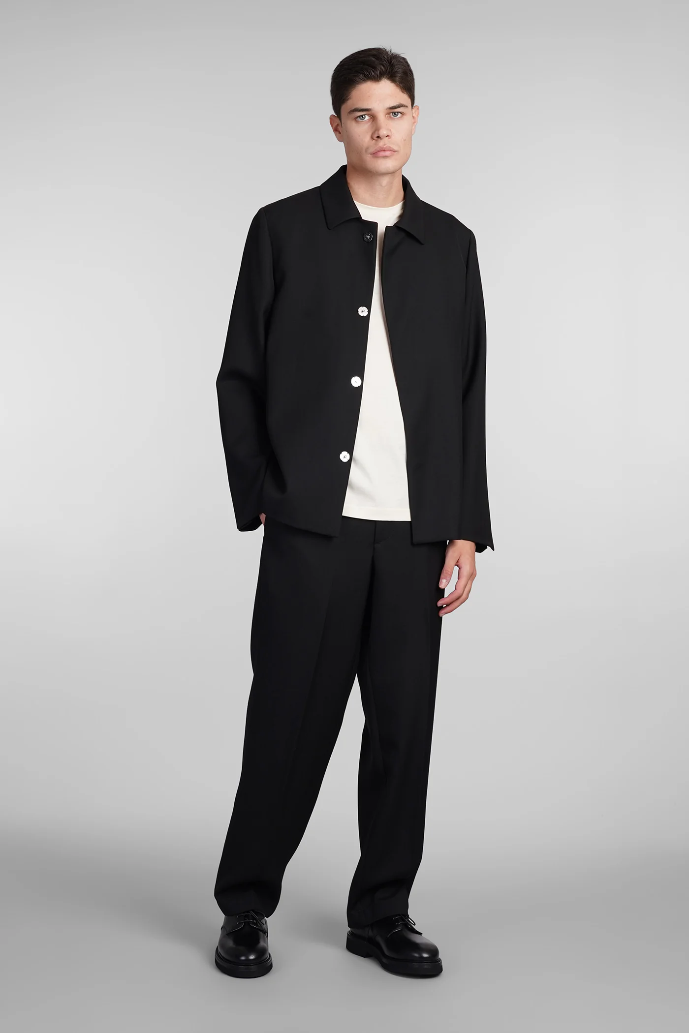 Pajama Pants in black wool - Image 2