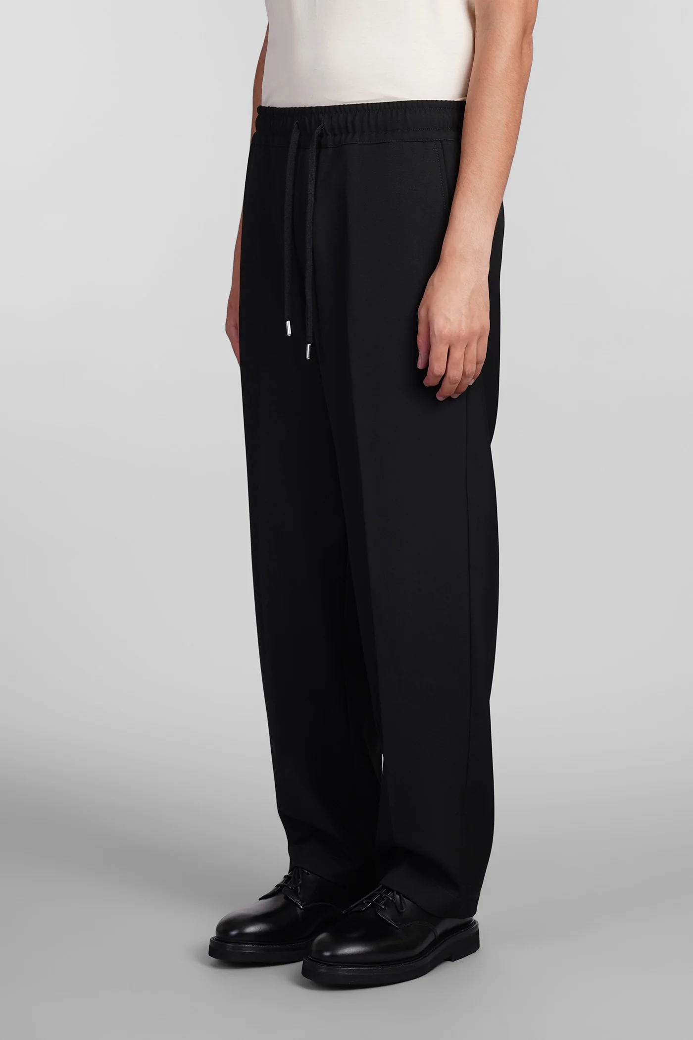 Pajama Pants in black wool - Image 4