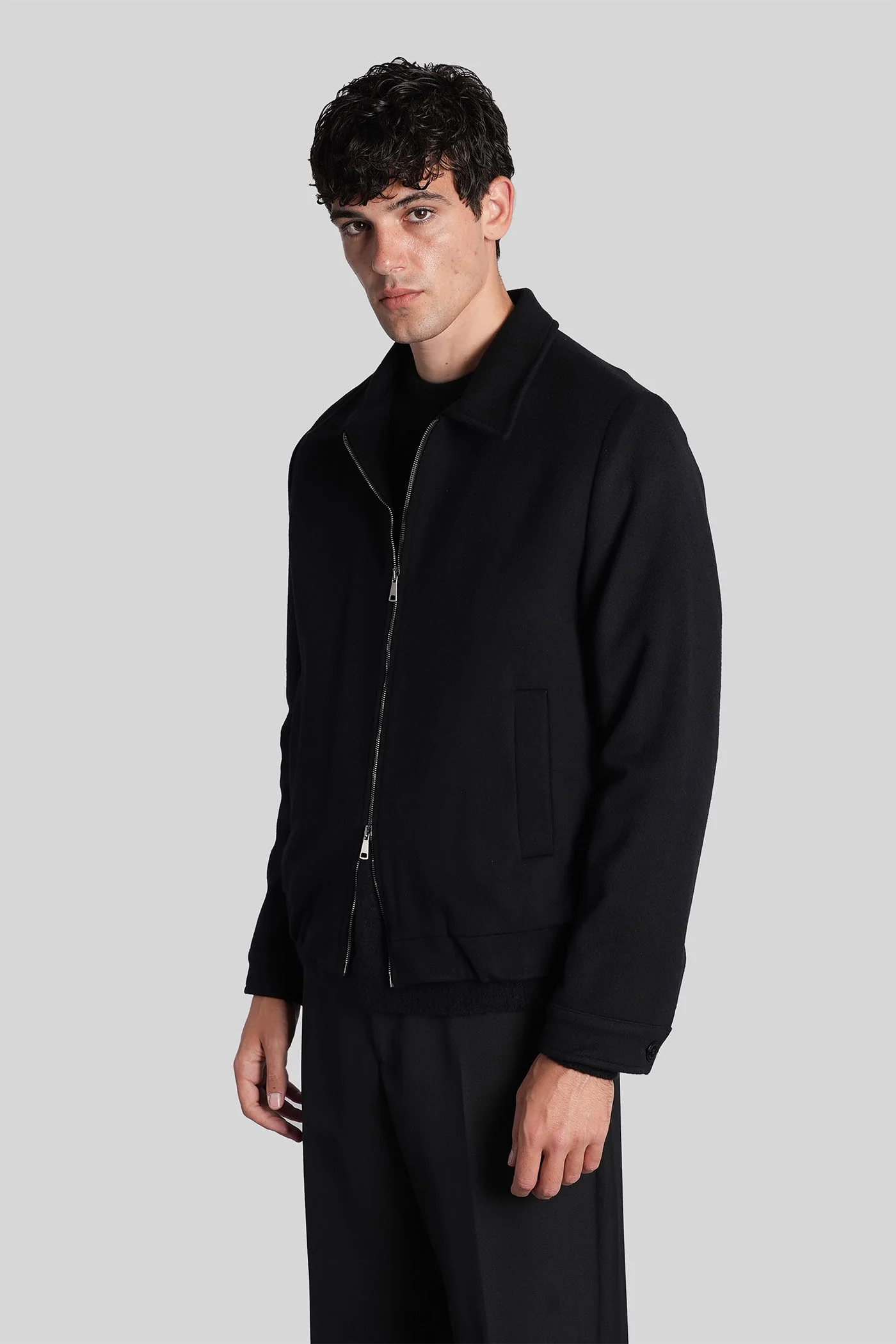 Polov Bomber Jacket in black wool - Image 4