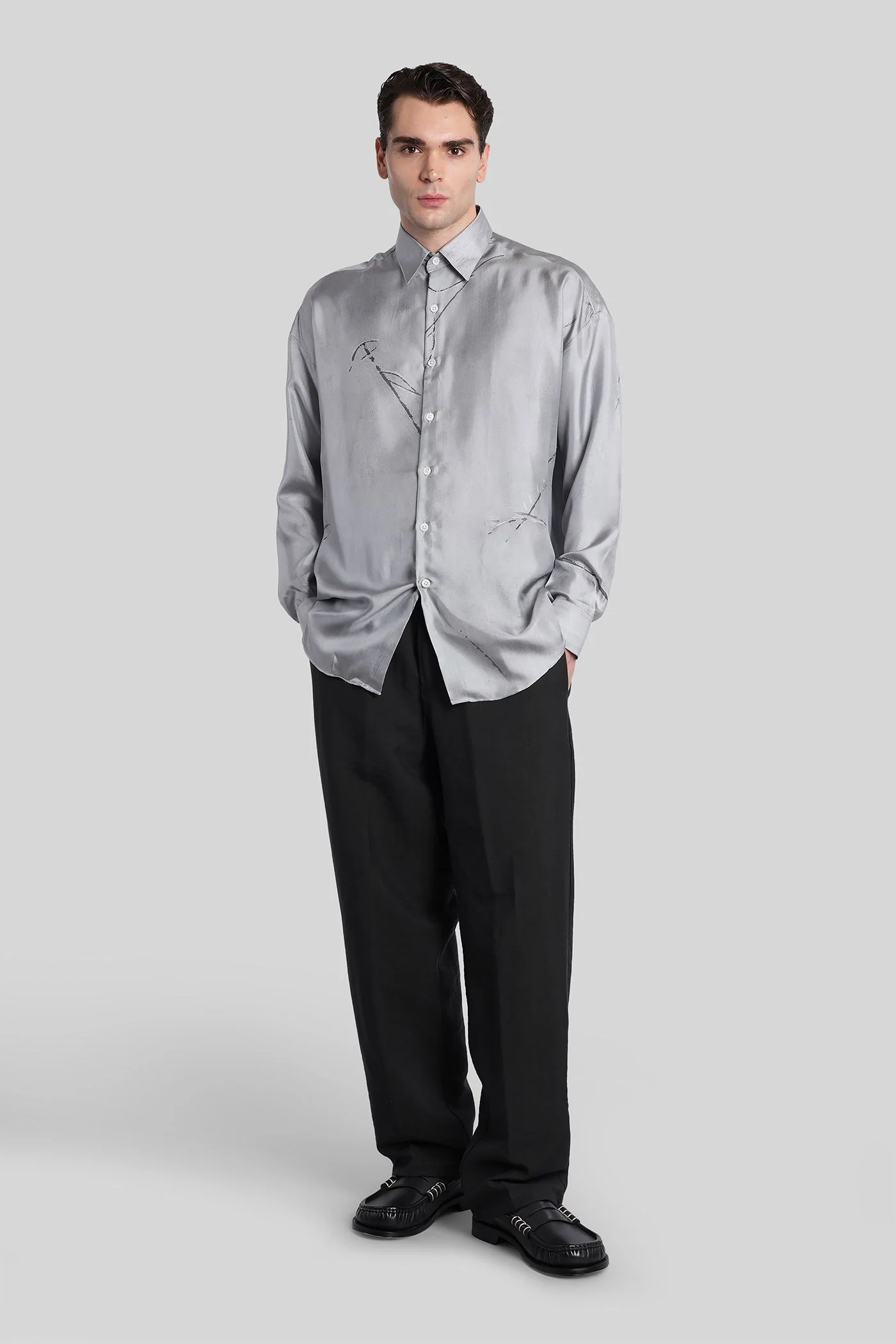 Valentino Shirt in grey silk - Image 2