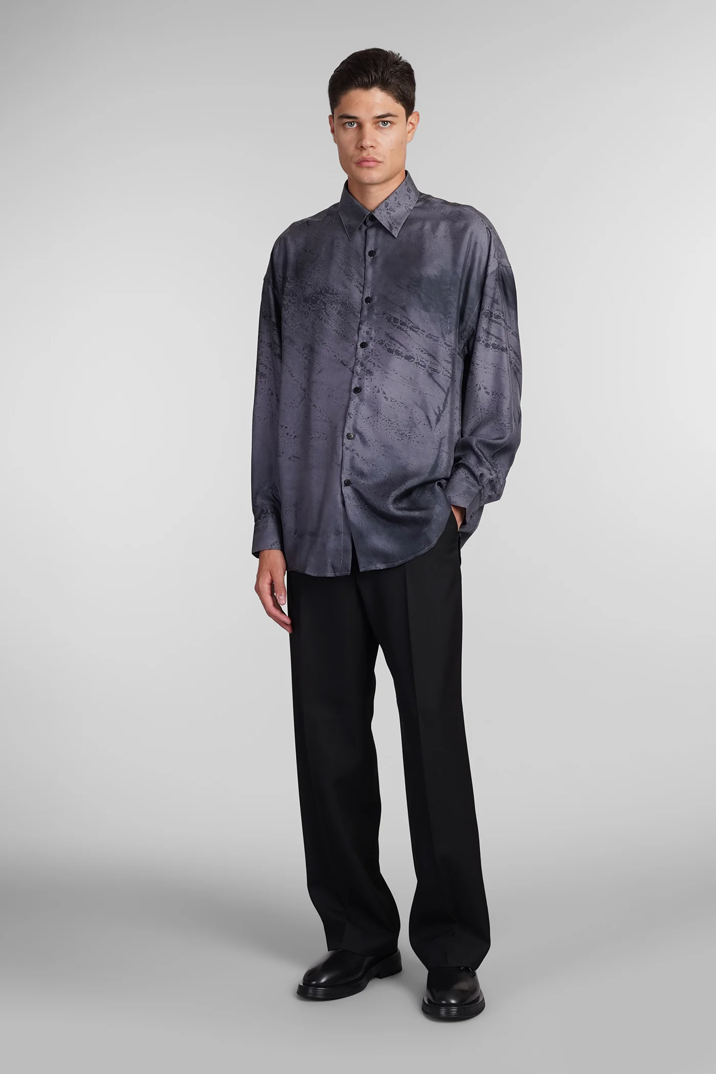 Valentino Shirt in grey silk - Image 2