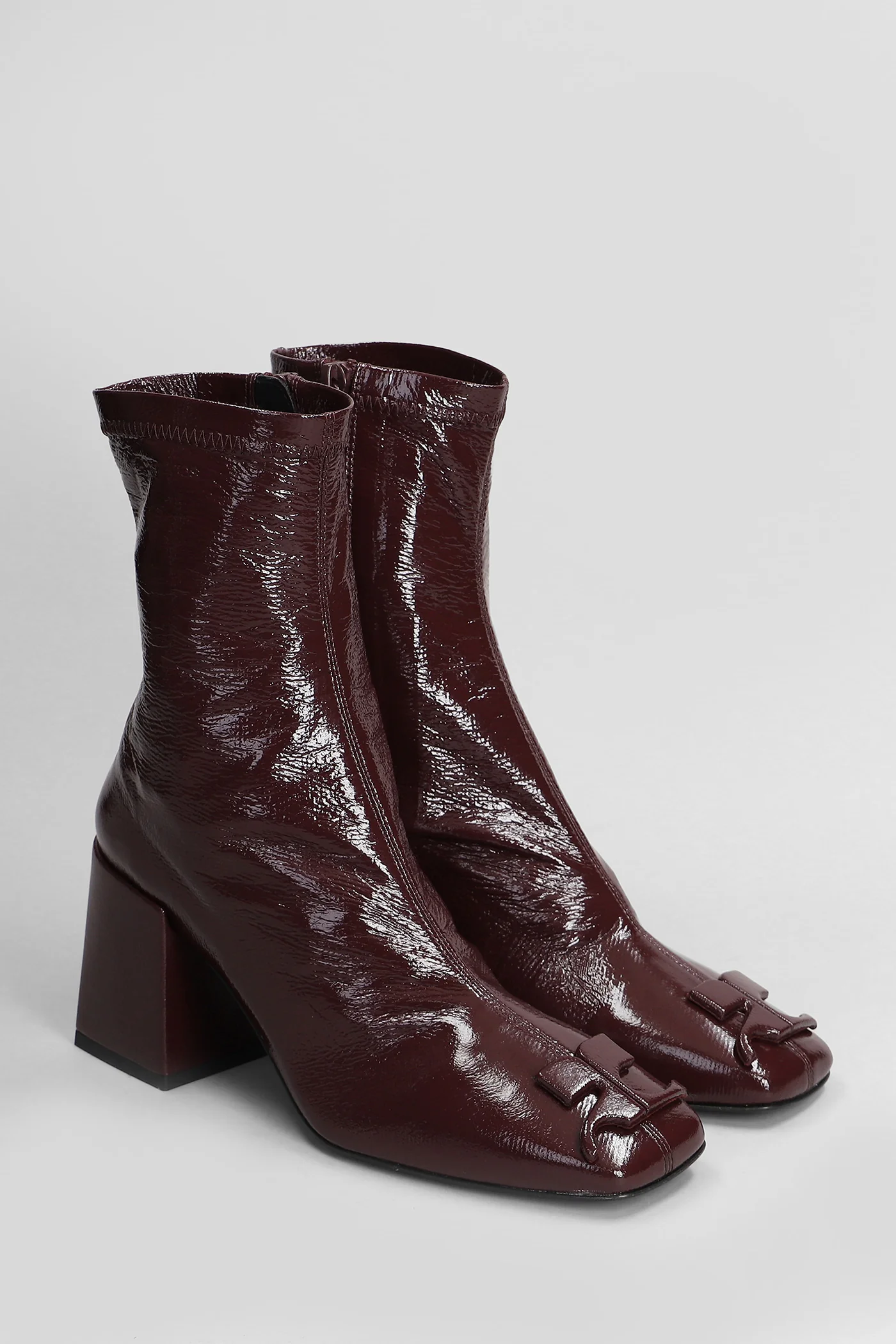 Ankle boots in bordeaux leather - Image 2