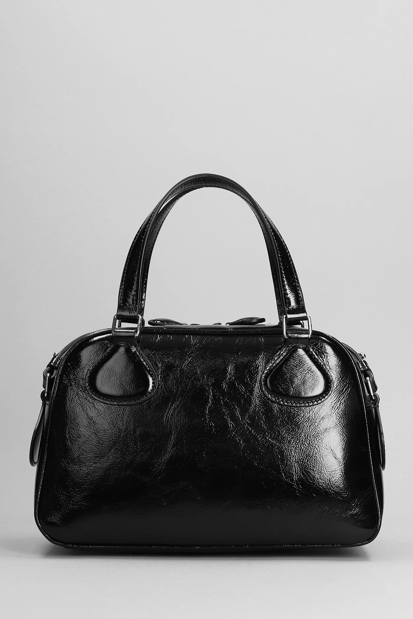 Bowling Hand bag in black patent leather - Image 4