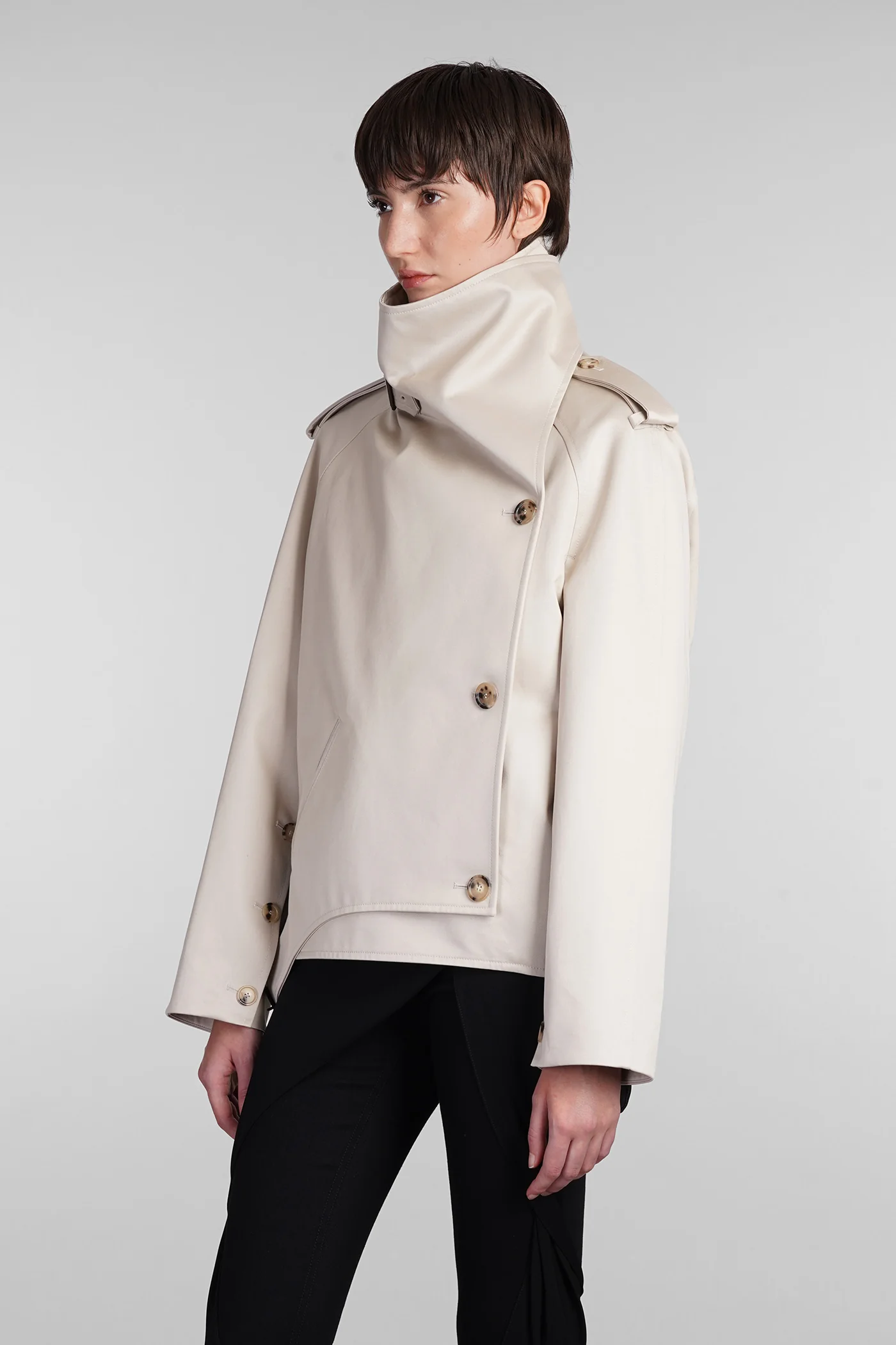 Casual jacket in beige cotton - Image 4