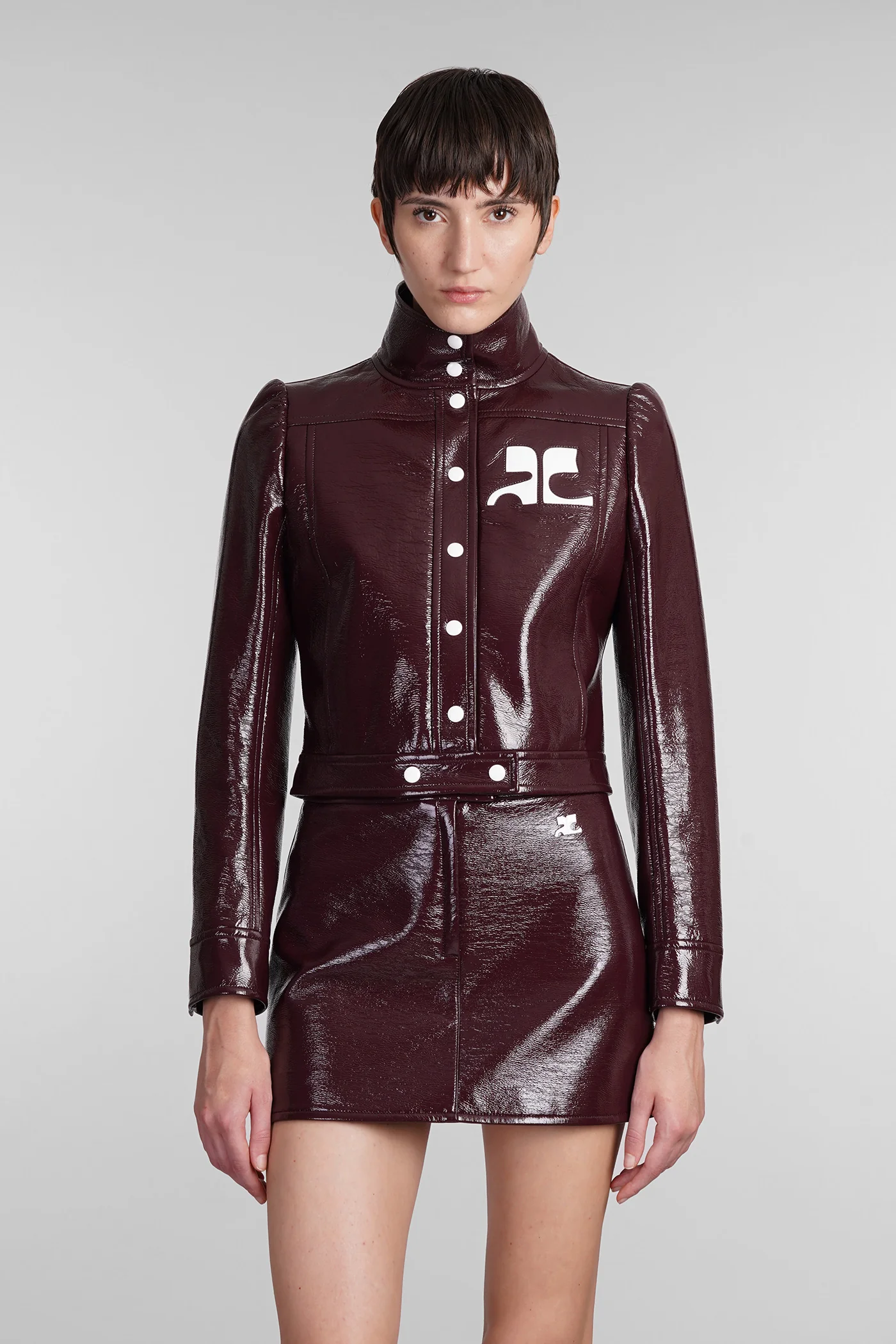 Casual jacket in bordeaux Polyuretan
