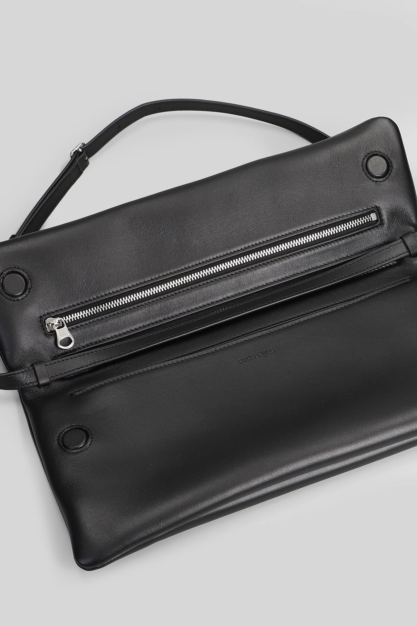 Cuff clutch Shoulder bag in black leather - Image 4