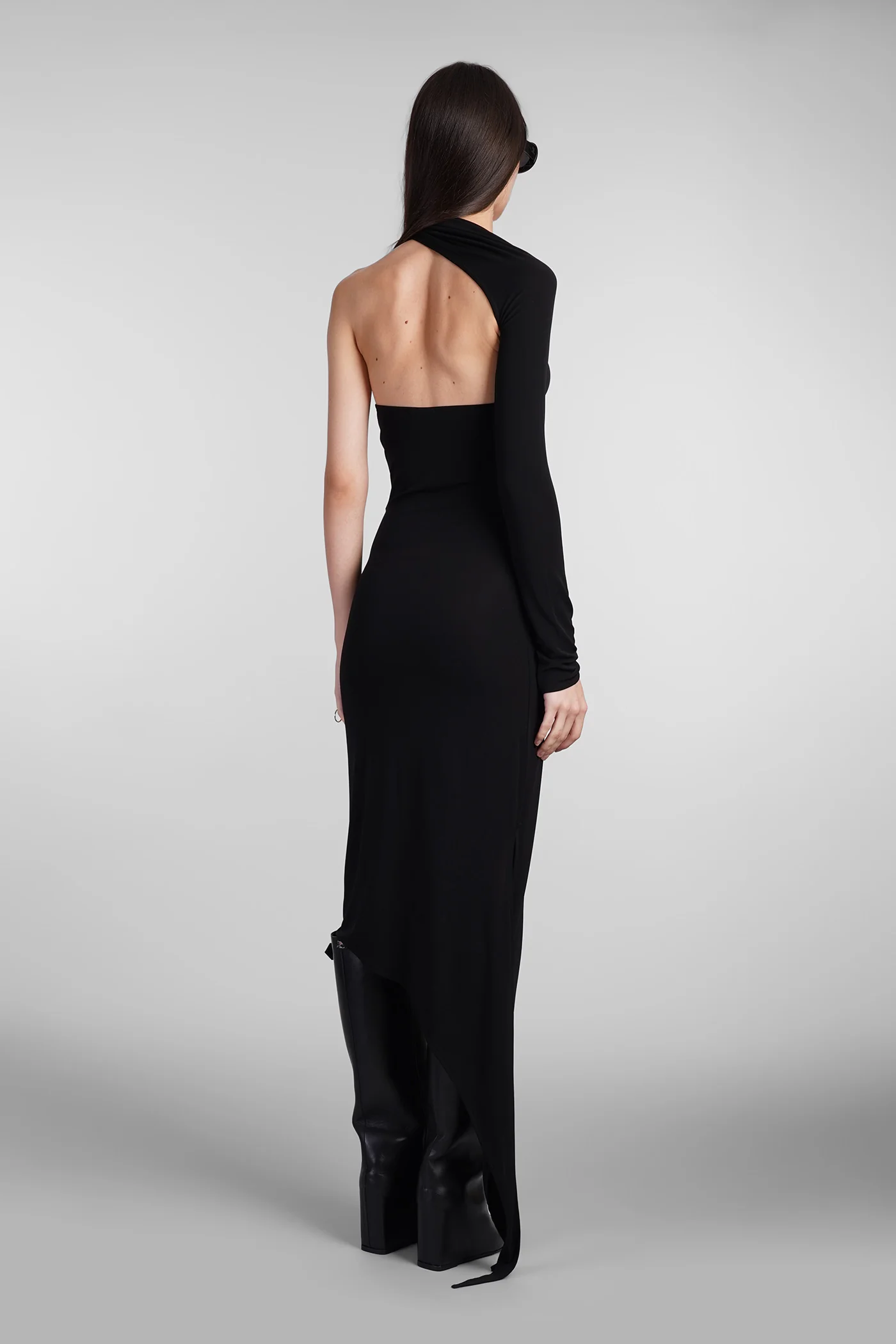 Dress woman  in black viscose - Image 3