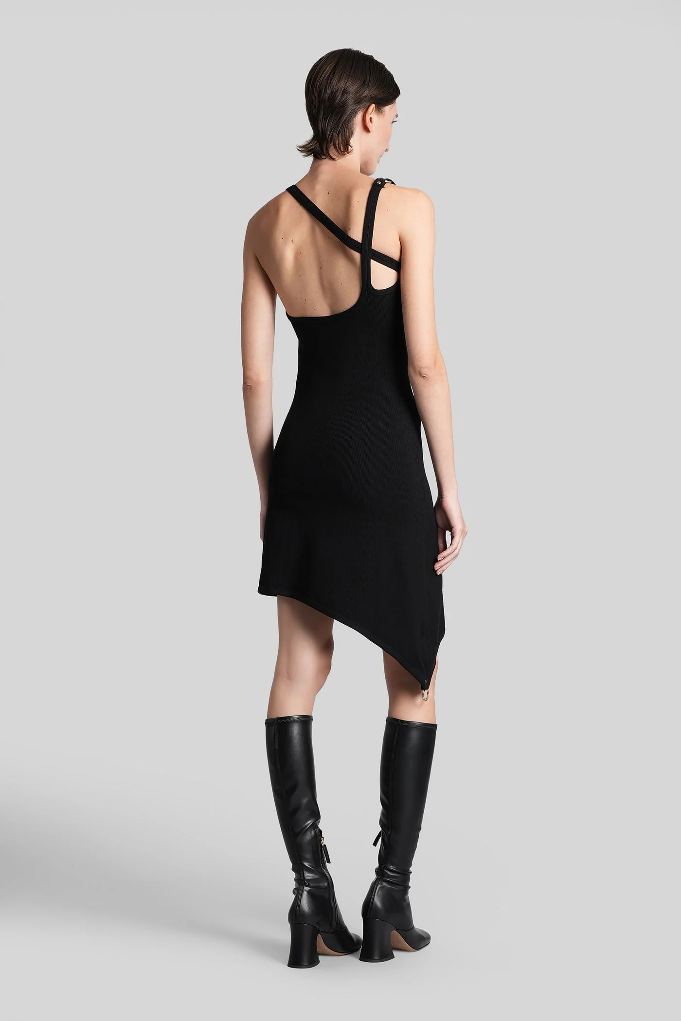 Mini dress in black viscose - Image 3