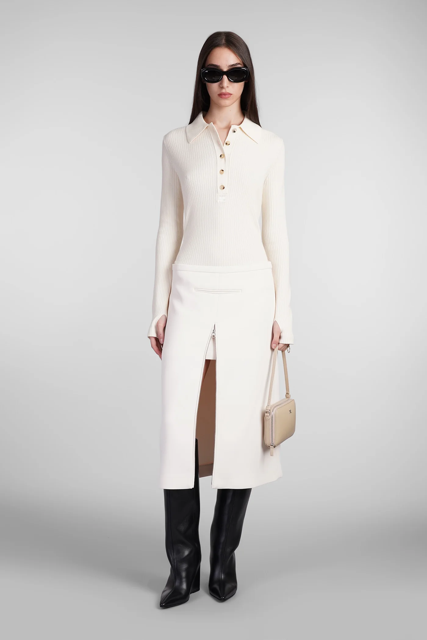 Polo in beige cotton - Image 2