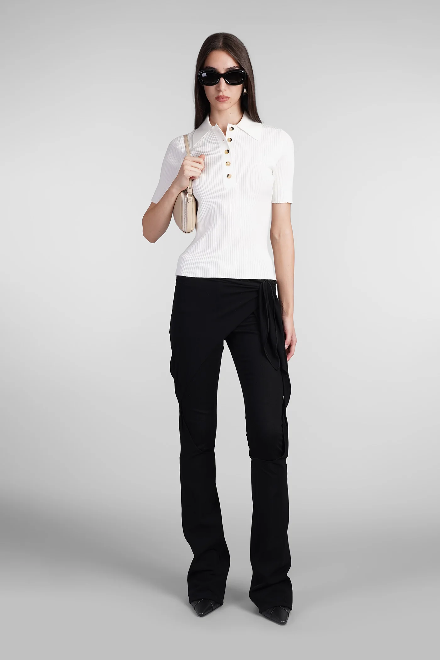 Polo in beige viscose - Image 2