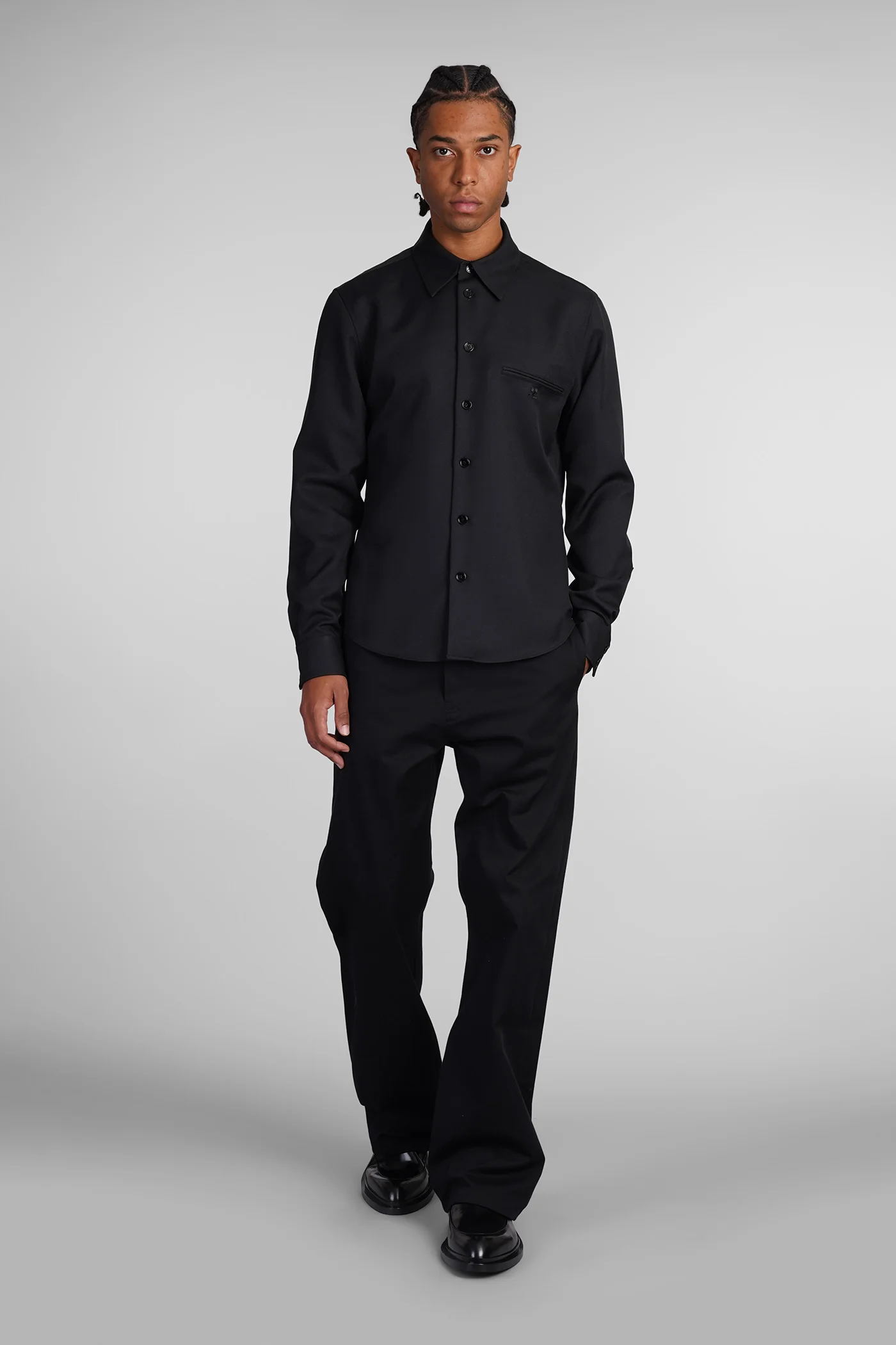 Shirt in black polyester - Image 2