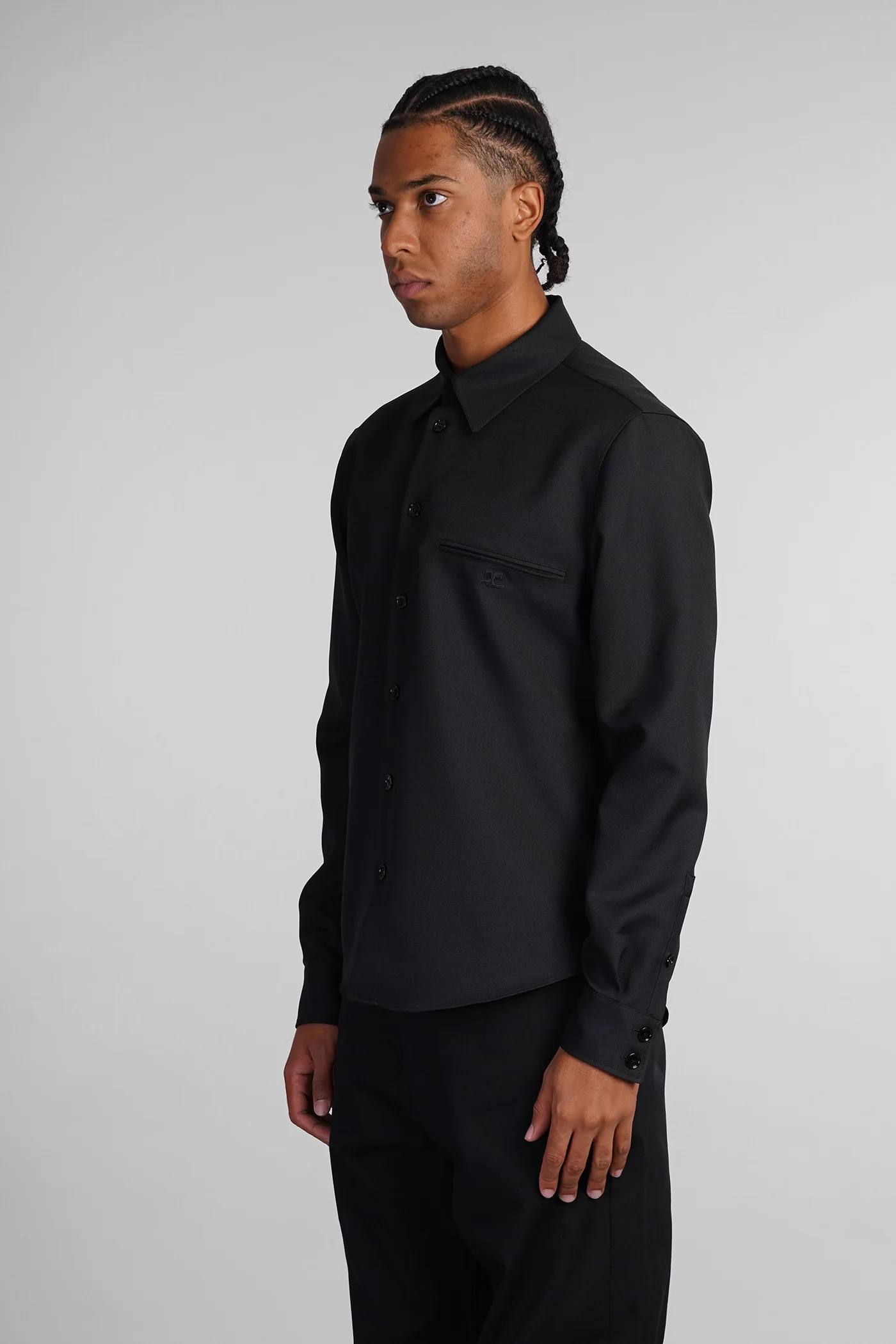 Shirt in black polyester - Image 4