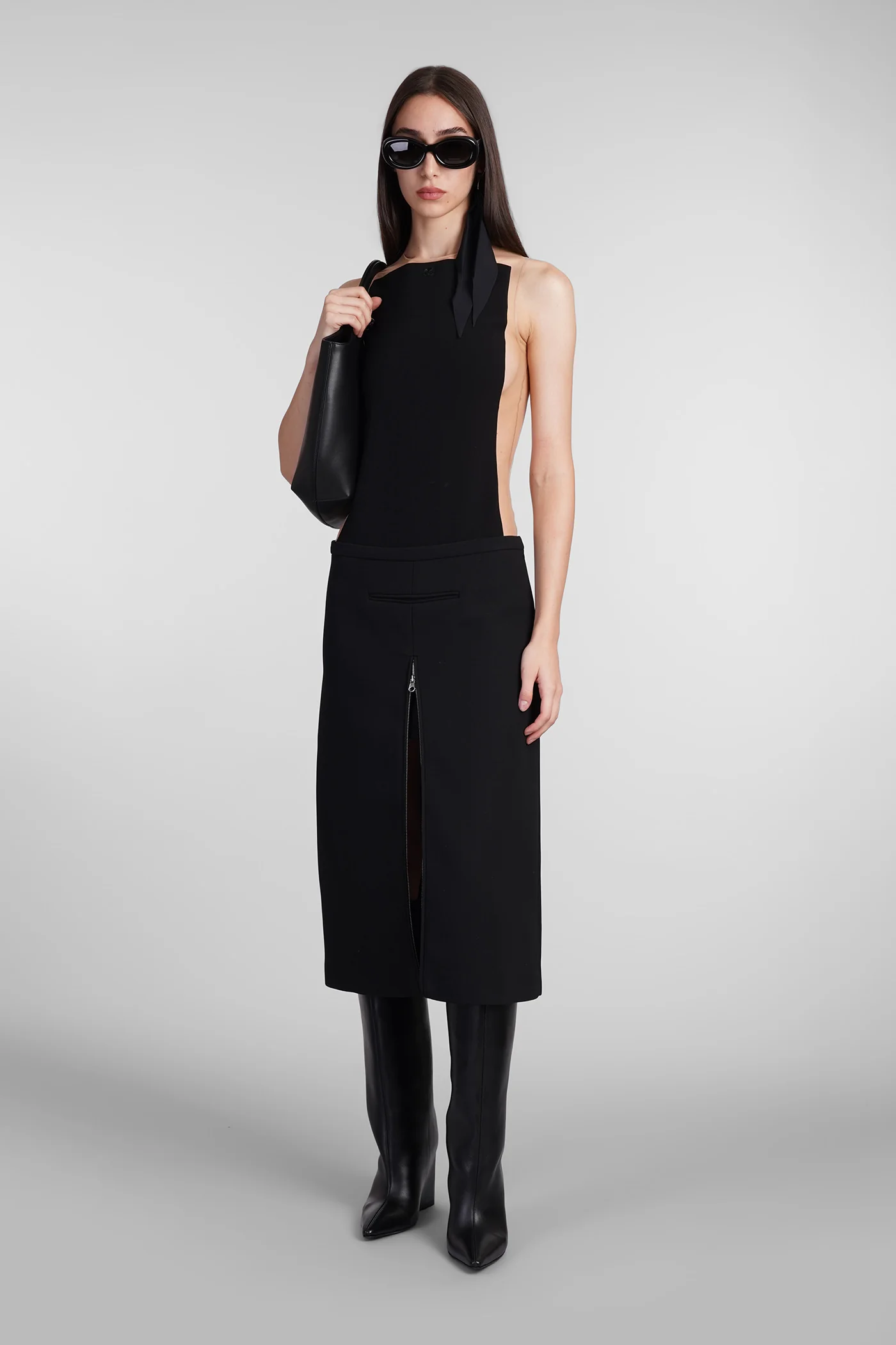 Skirt in black polyester - Image 2