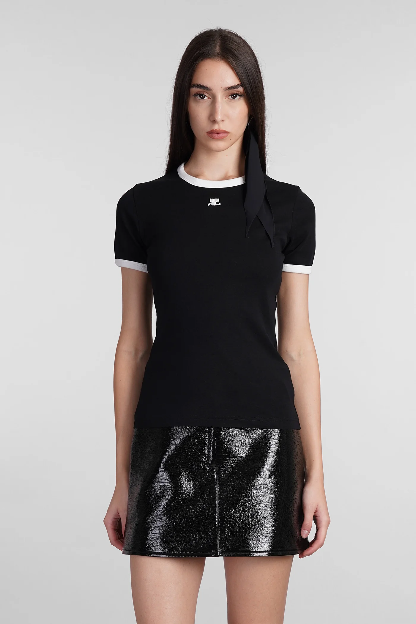 T-Shirt in black cotton