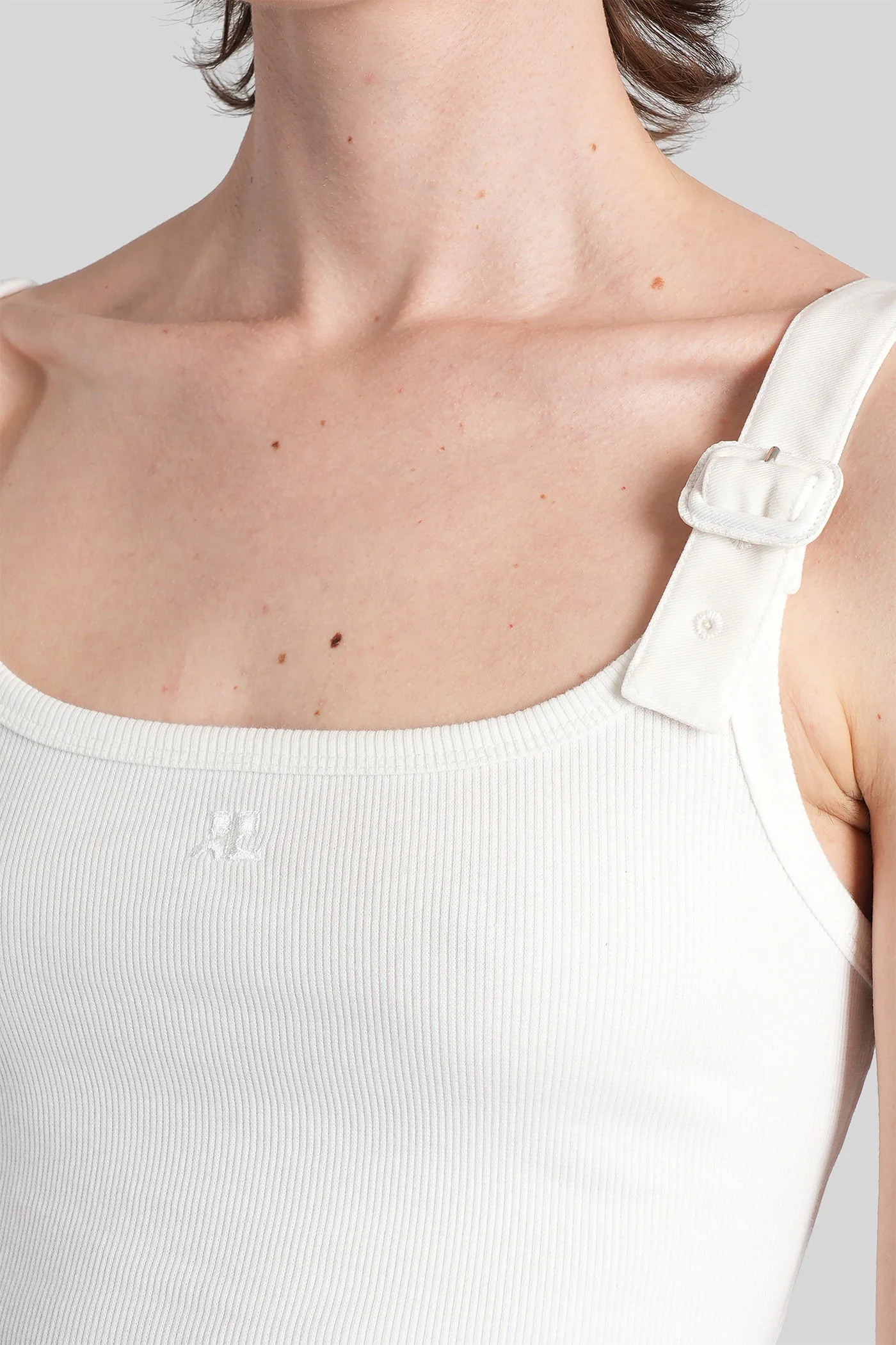 tank Top in white cotton - Image 5