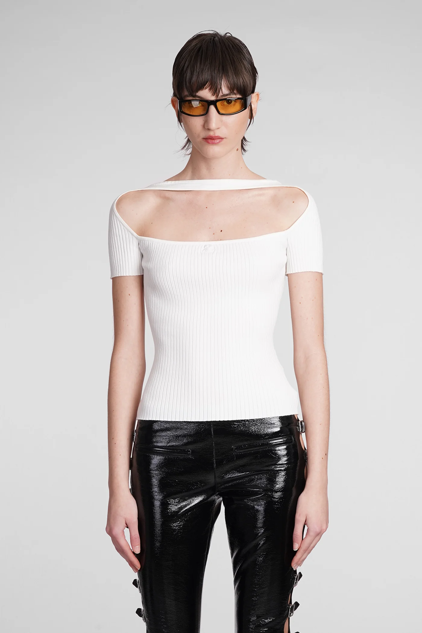 Topwear in white viscose