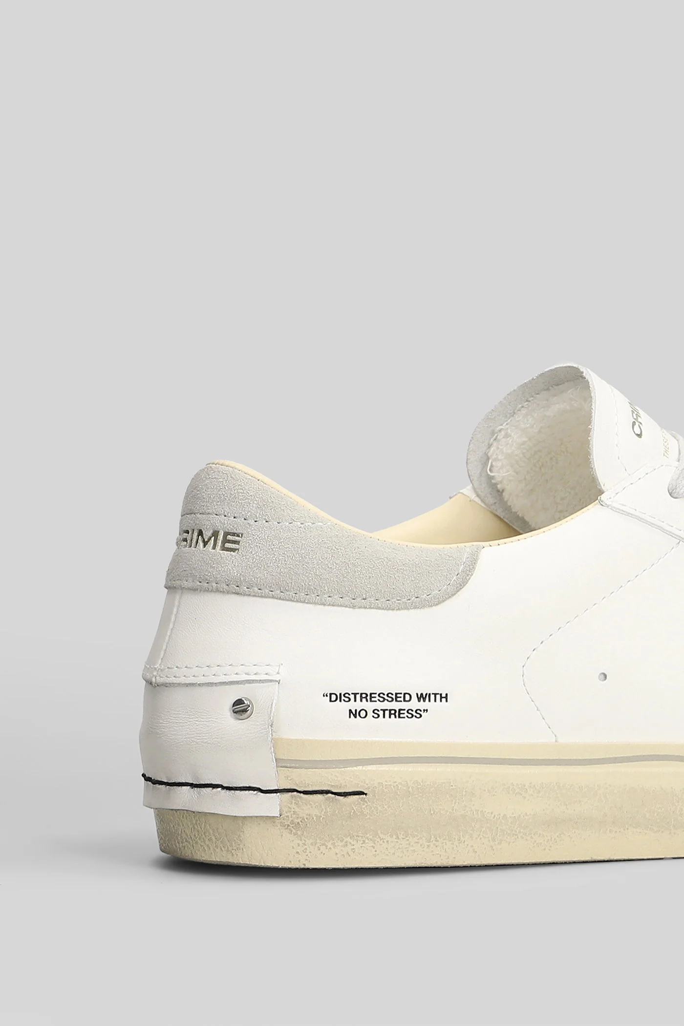 Distressed Lo Sneakers in white leather - Image 5