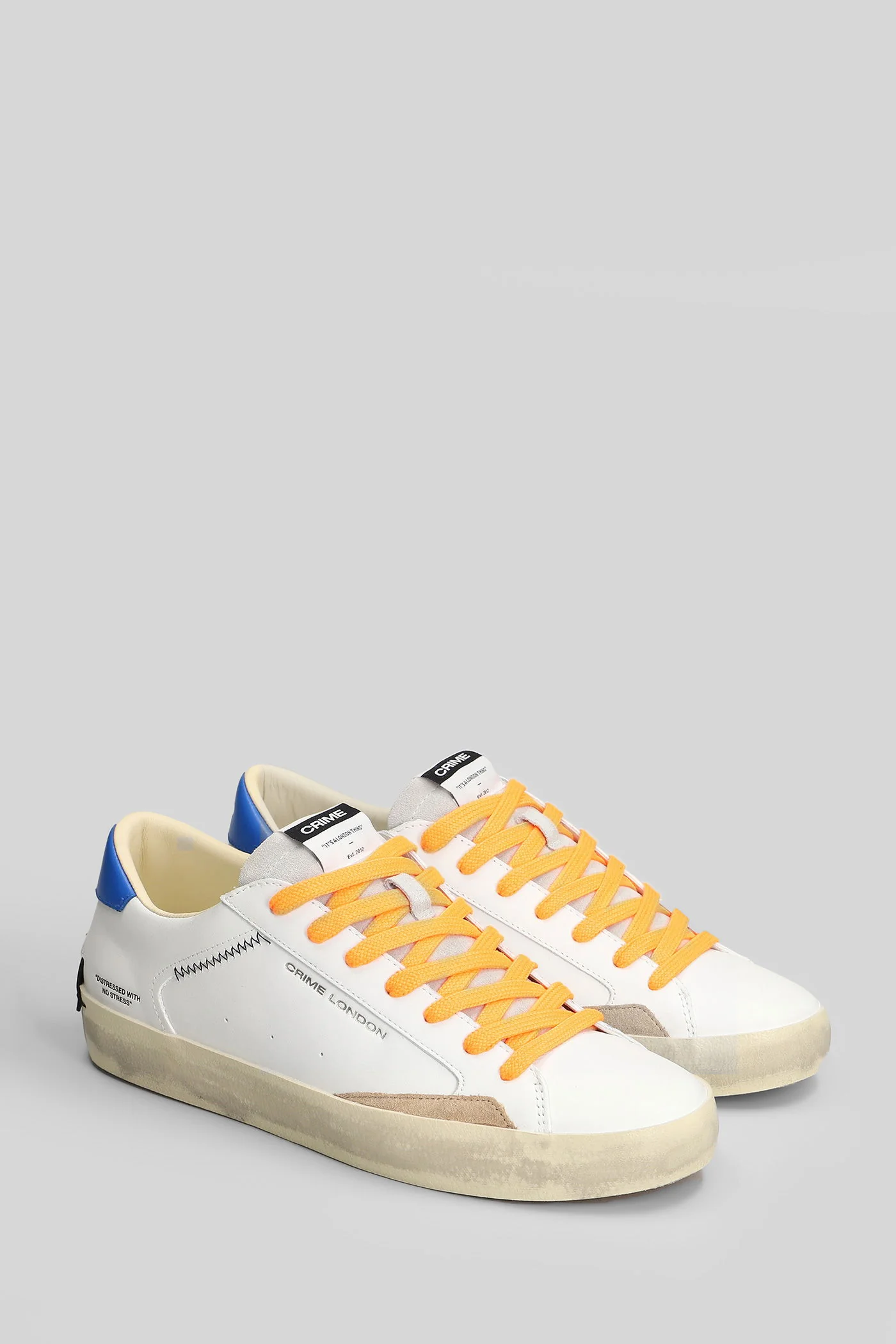 Distressed Lo Sneakers in white leather - Image 2