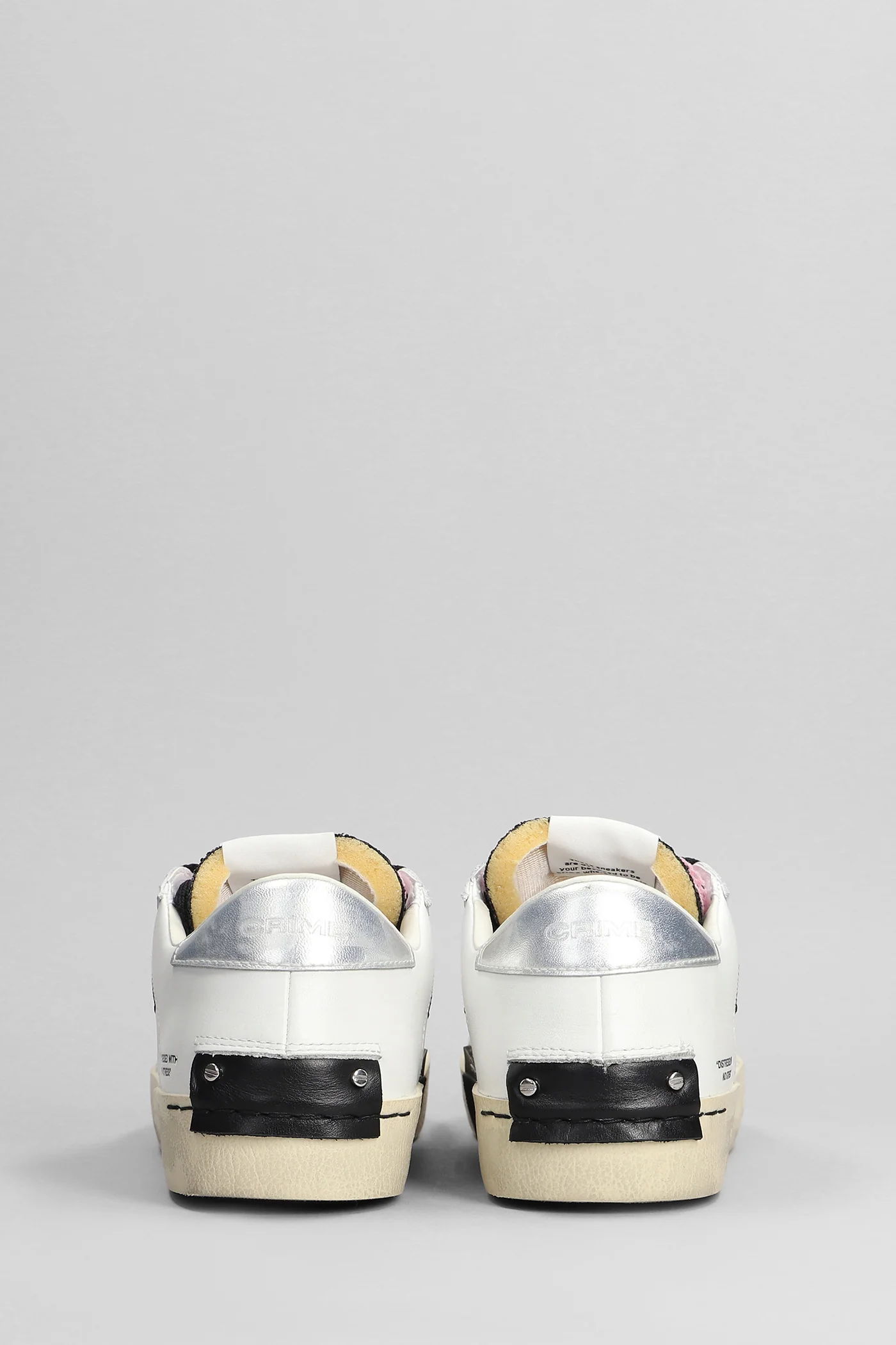 Distressed Sneakers in white leather - Image 4