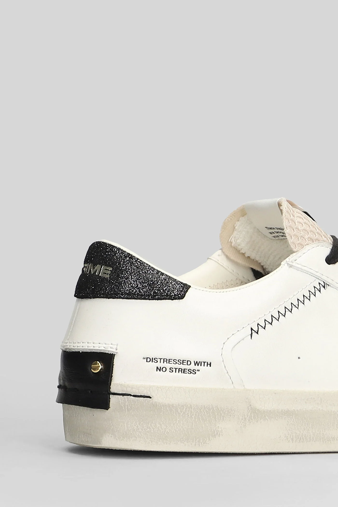 Distressed Sneakers in white leather - Image 5