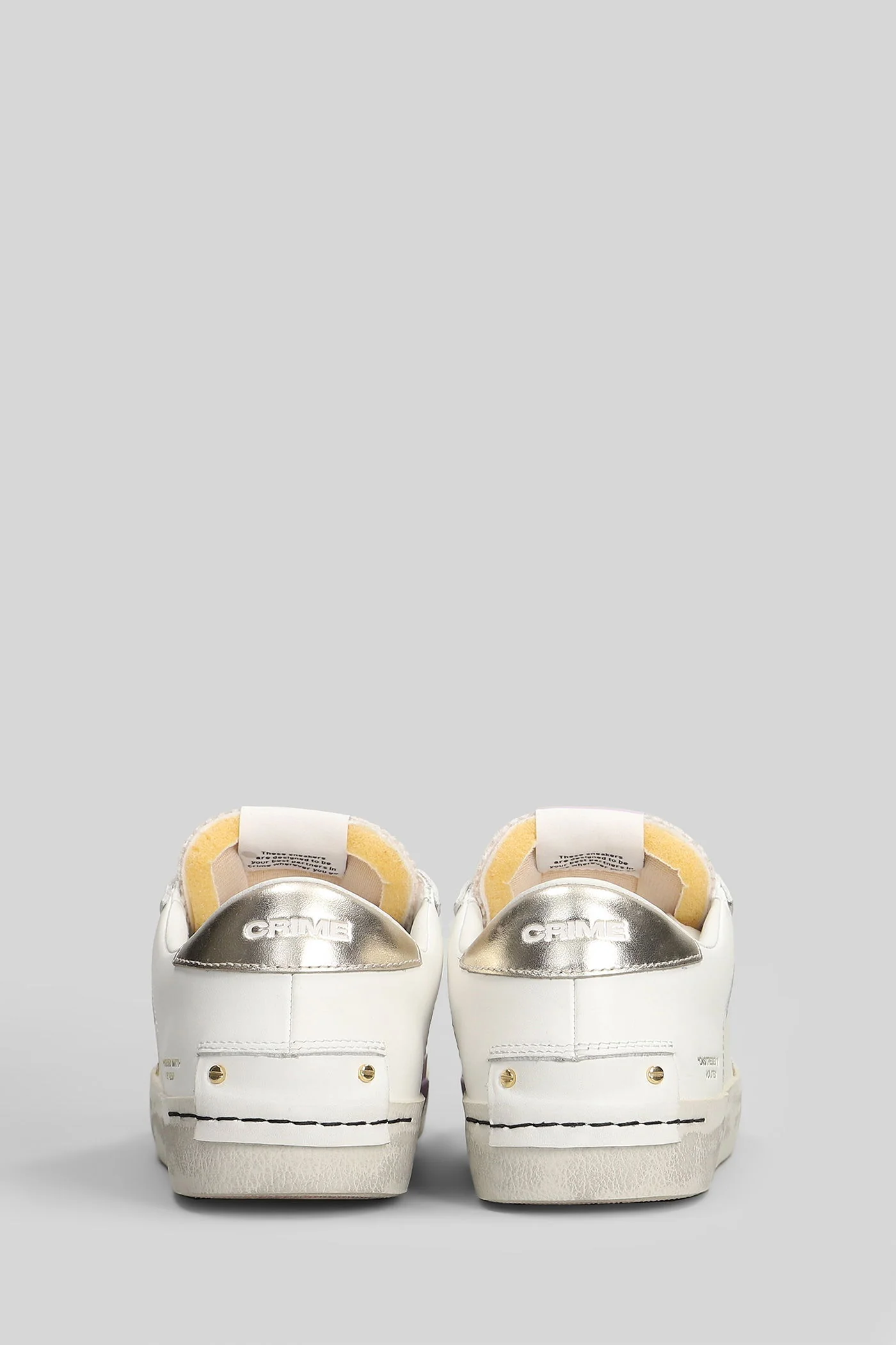 Distressed Sneakers in white leather - Image 4