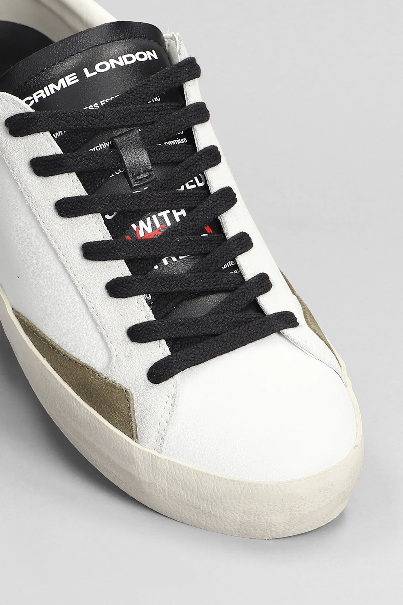 Distressed Sneakers in white leather - Image 5