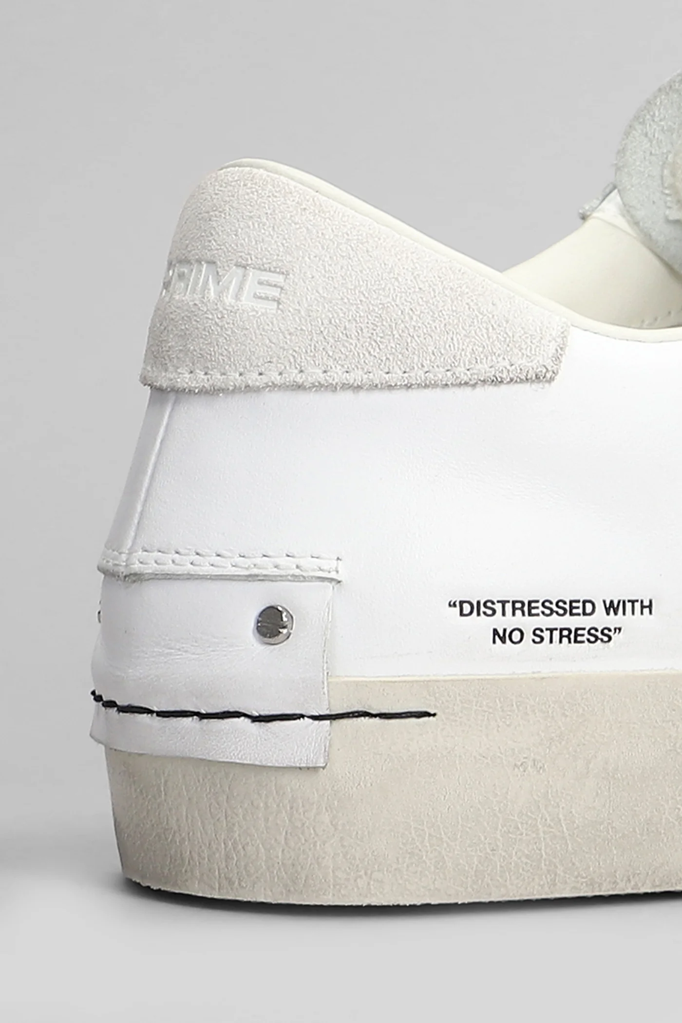 Distressed Sneakers in white leather - Image 5