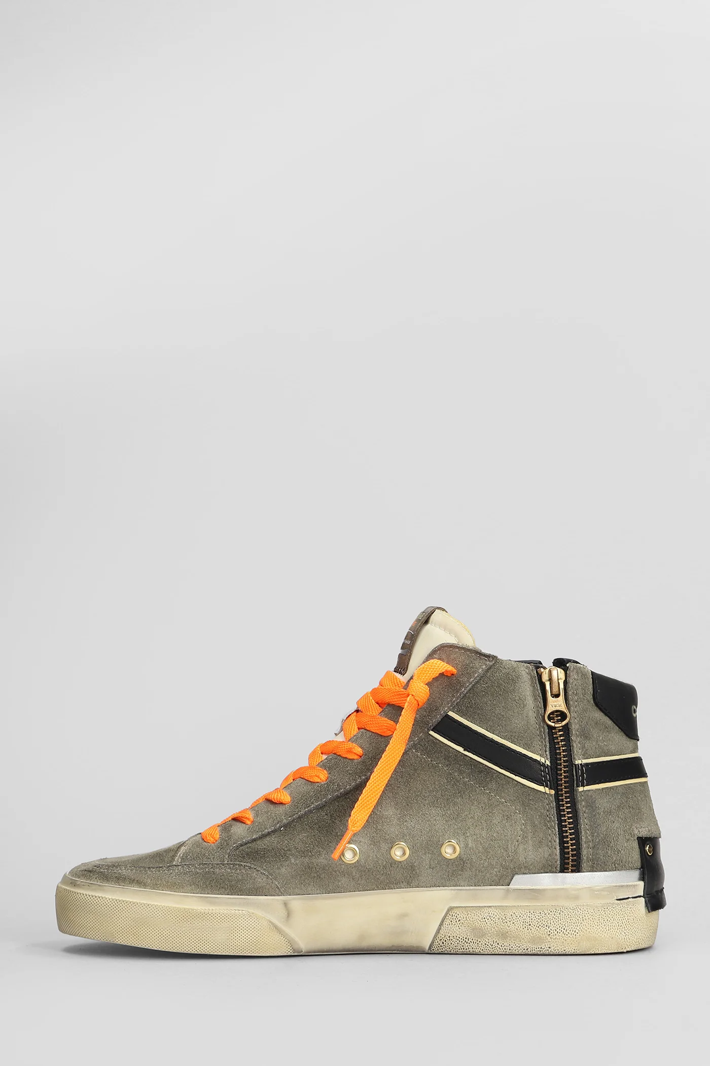 Recut High Sneakers in green suede - Image 3