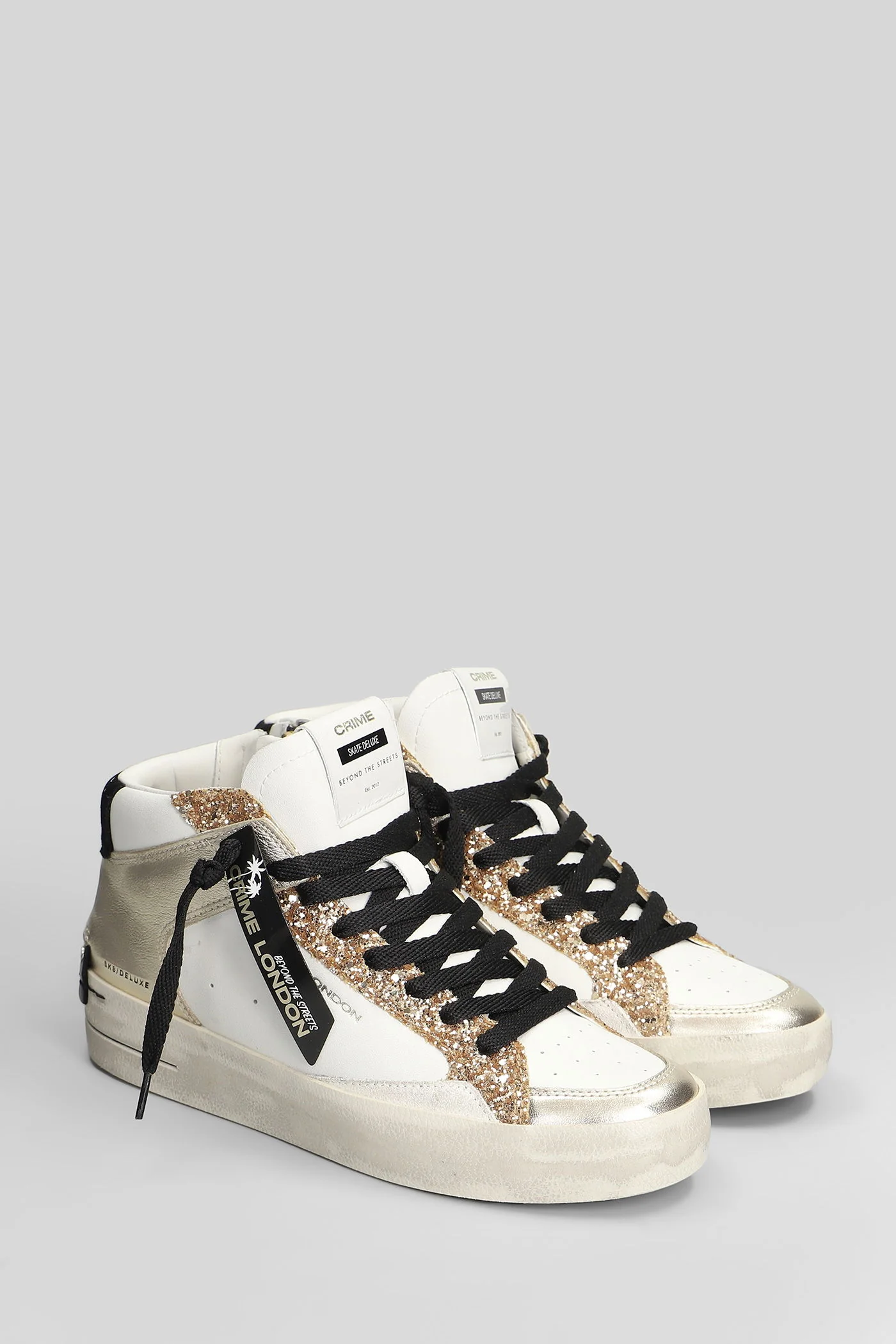 Sk8 Deluxe Mid Sneakers in white leather - Image 2