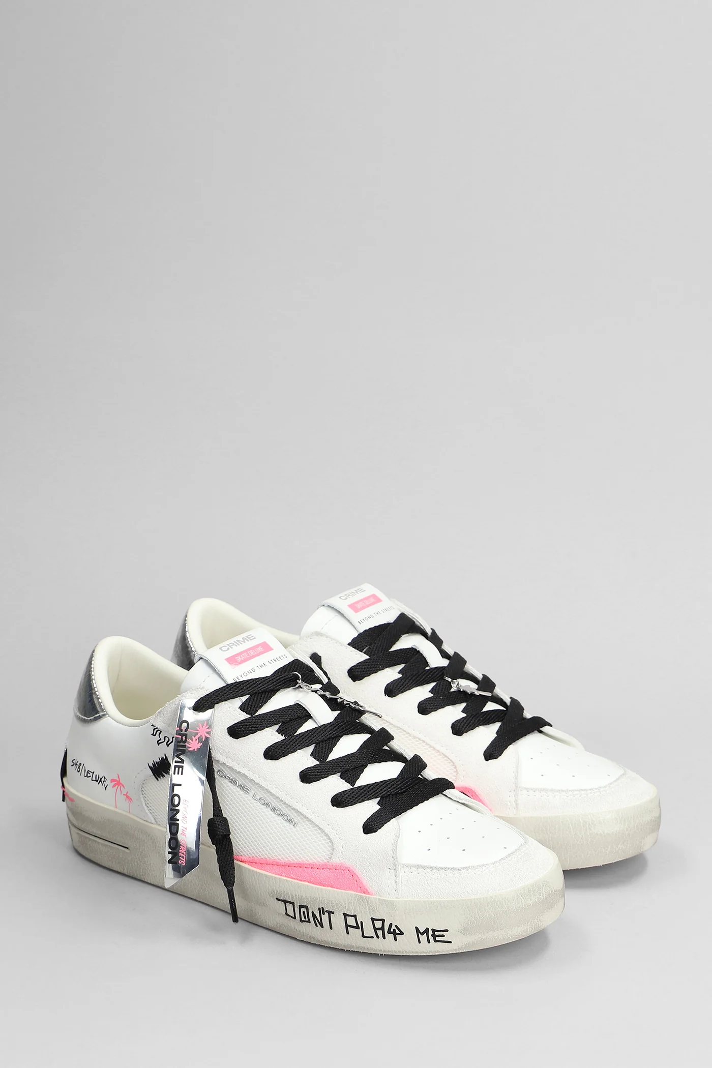 Sk8 Deluxe Sneakers in white leather and fabric - Image 2