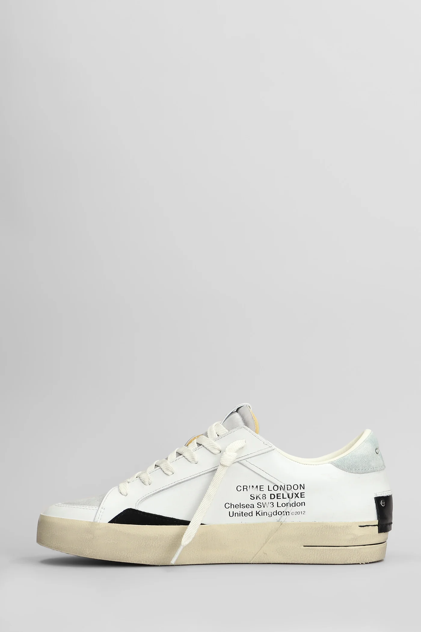 Sk8 Deluxe Sneakers in white suede and leather - Image 3