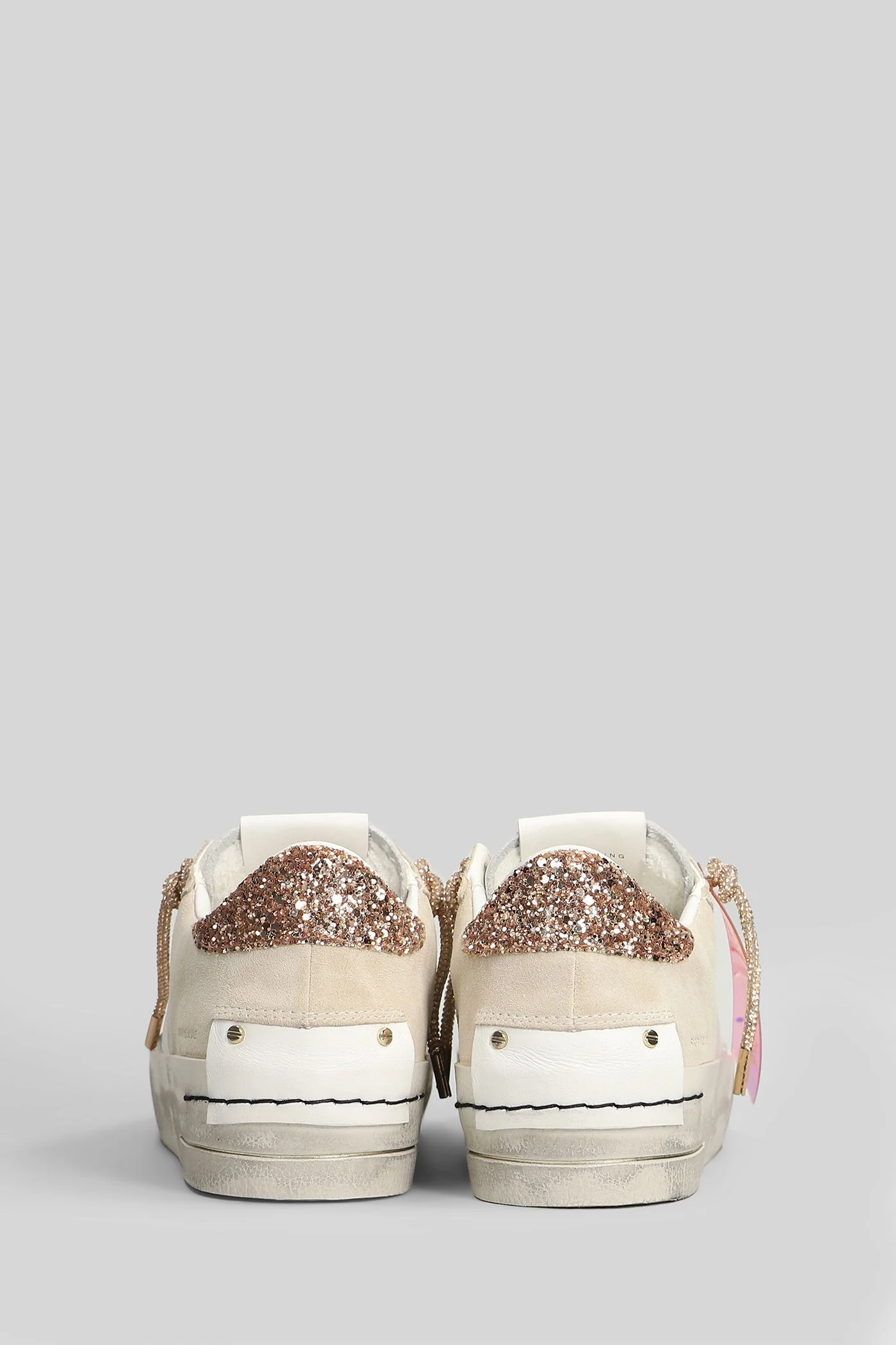 Sk8 Deluxe Wedge Sneakers in white suede and leather - Image 4