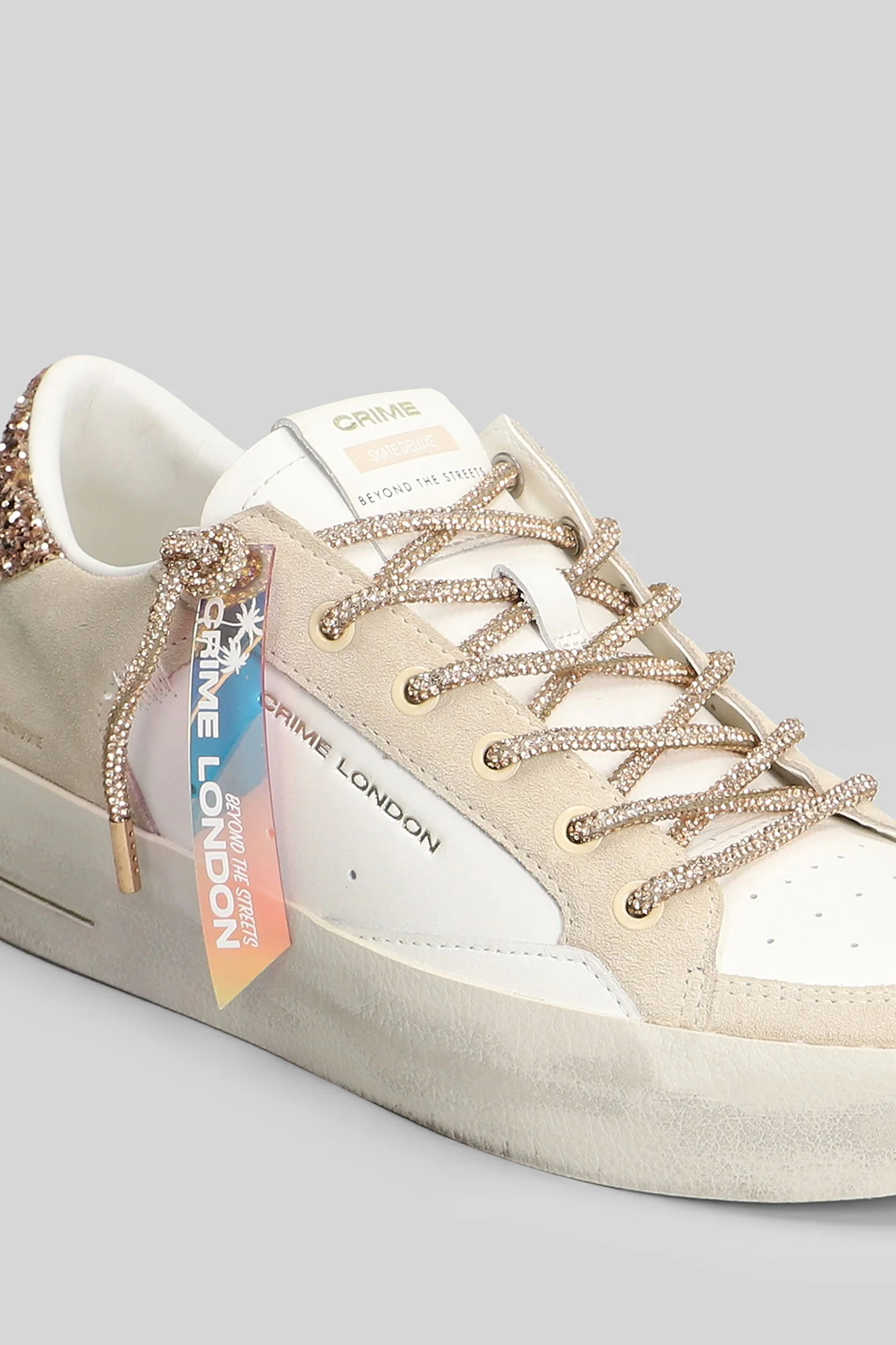Sk8 Deluxe Wedge Sneakers in white suede and leather - Image 5