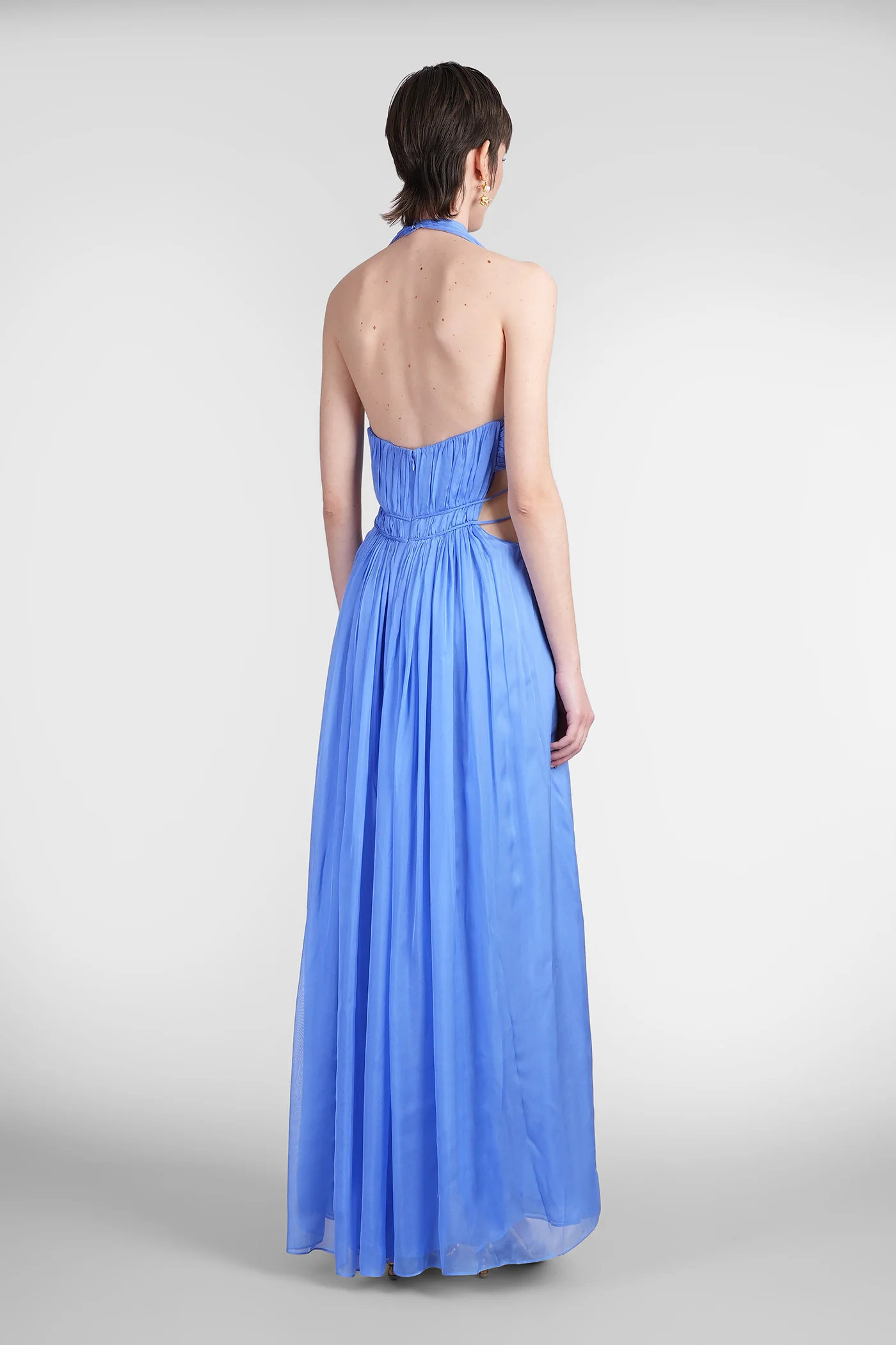 Aashvi Dress woman  in blue silk - Image 3