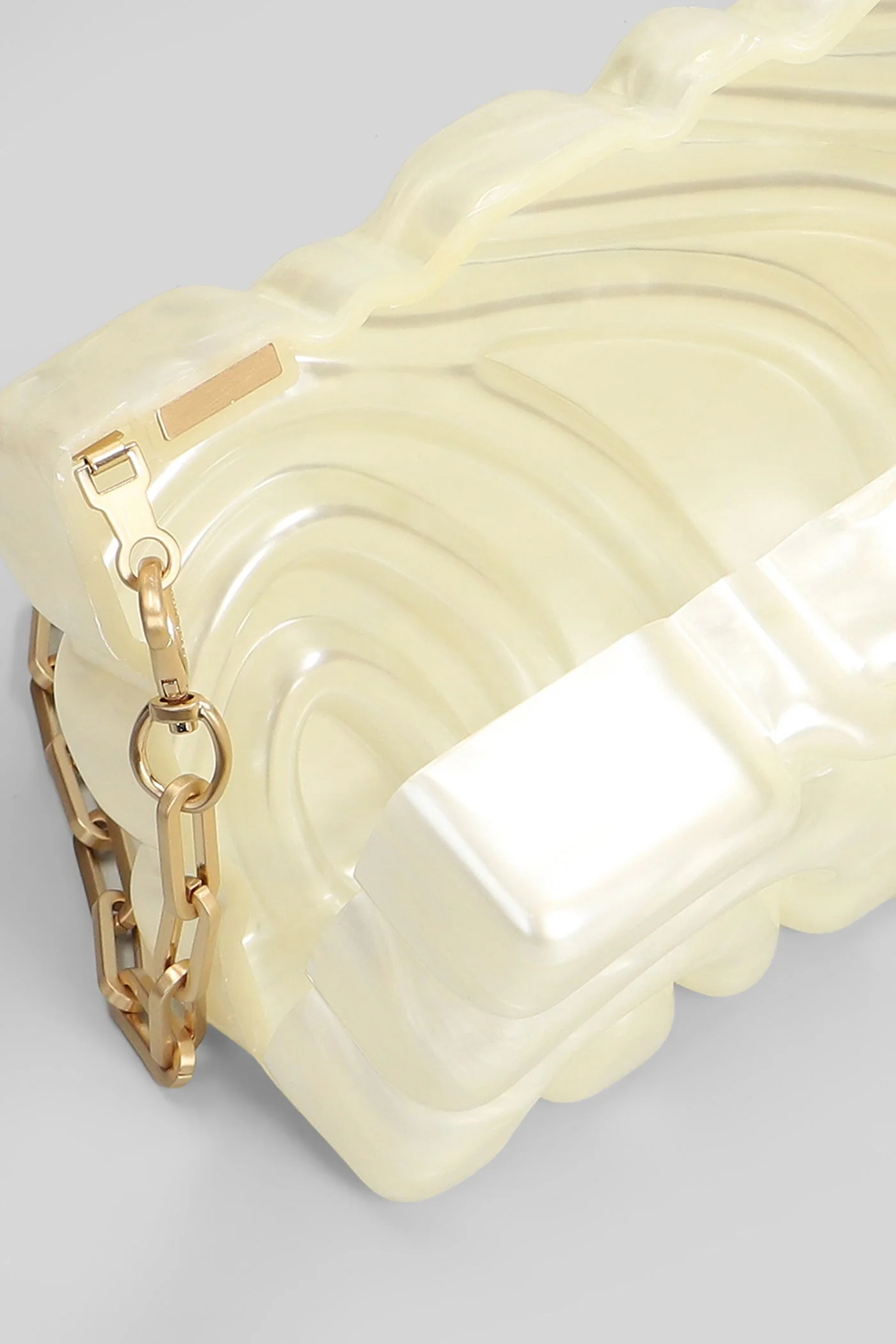 Aura Clutch in beige acrylic - Image 4