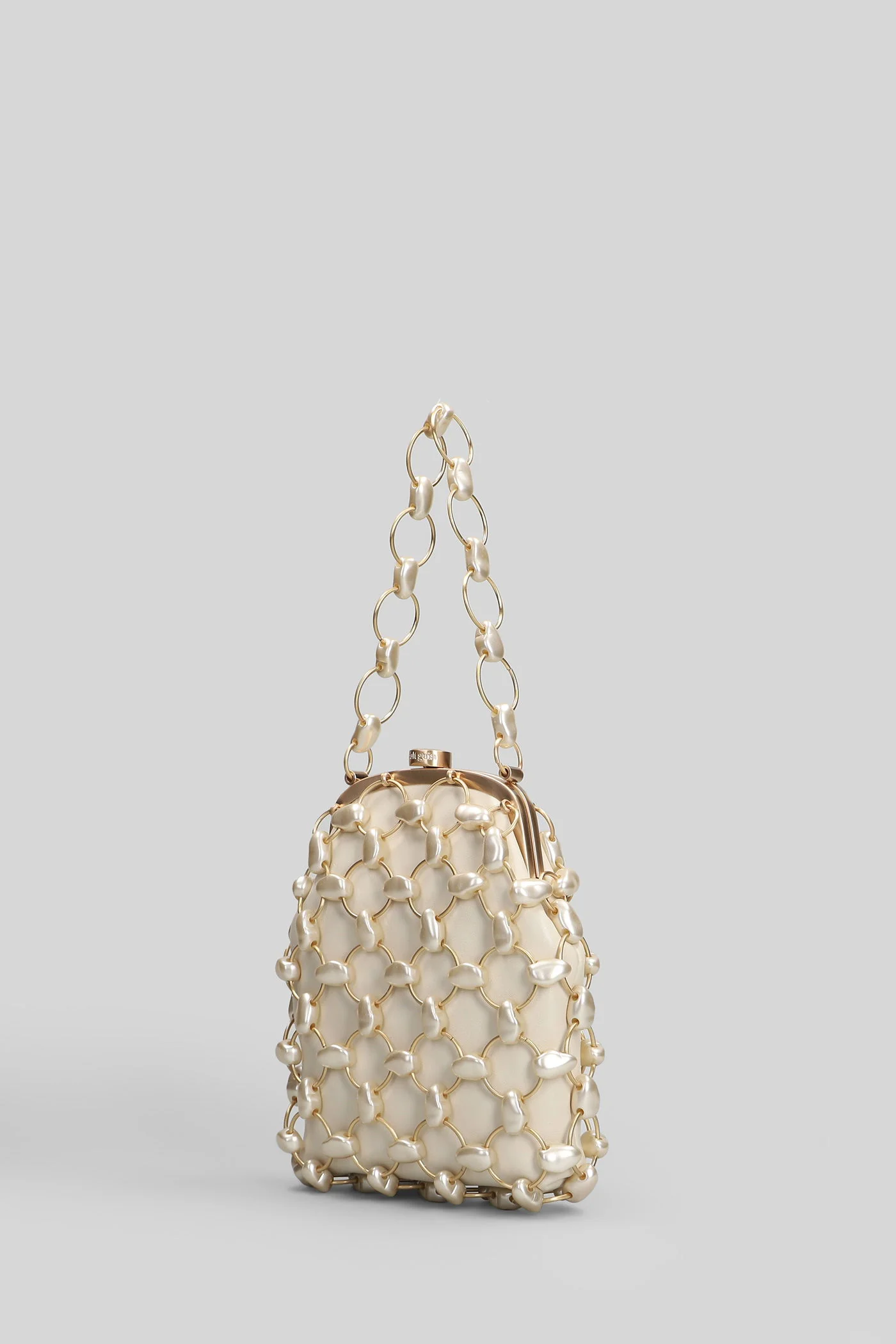 Brielle wristlet Hand bag in beige leather - Image 2