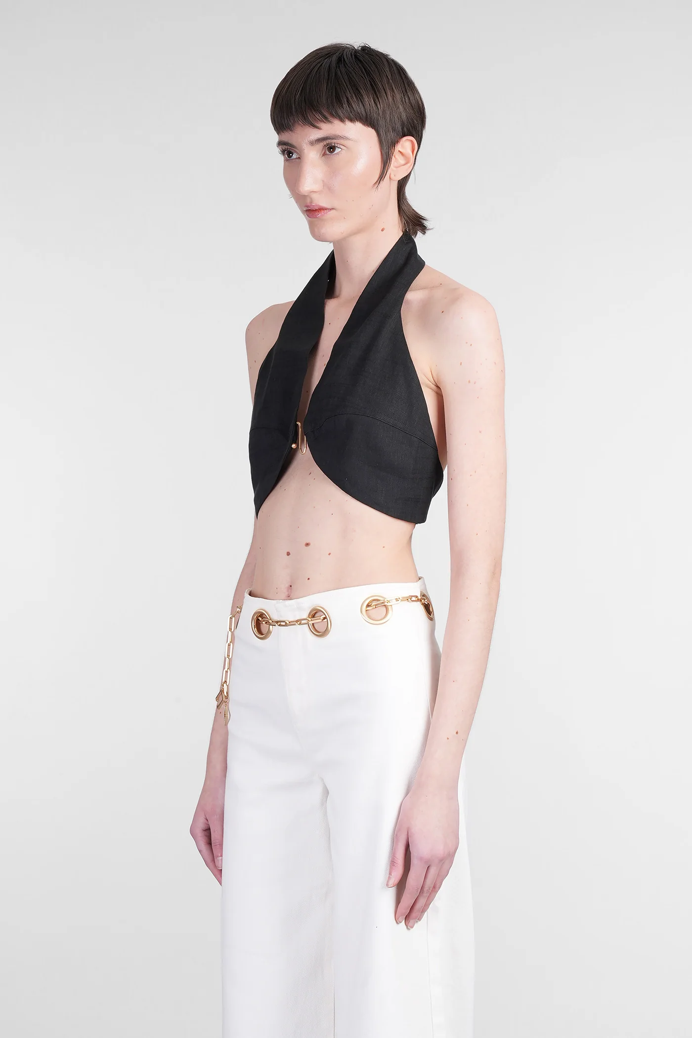 Diem Topwear in black linen - Image 4