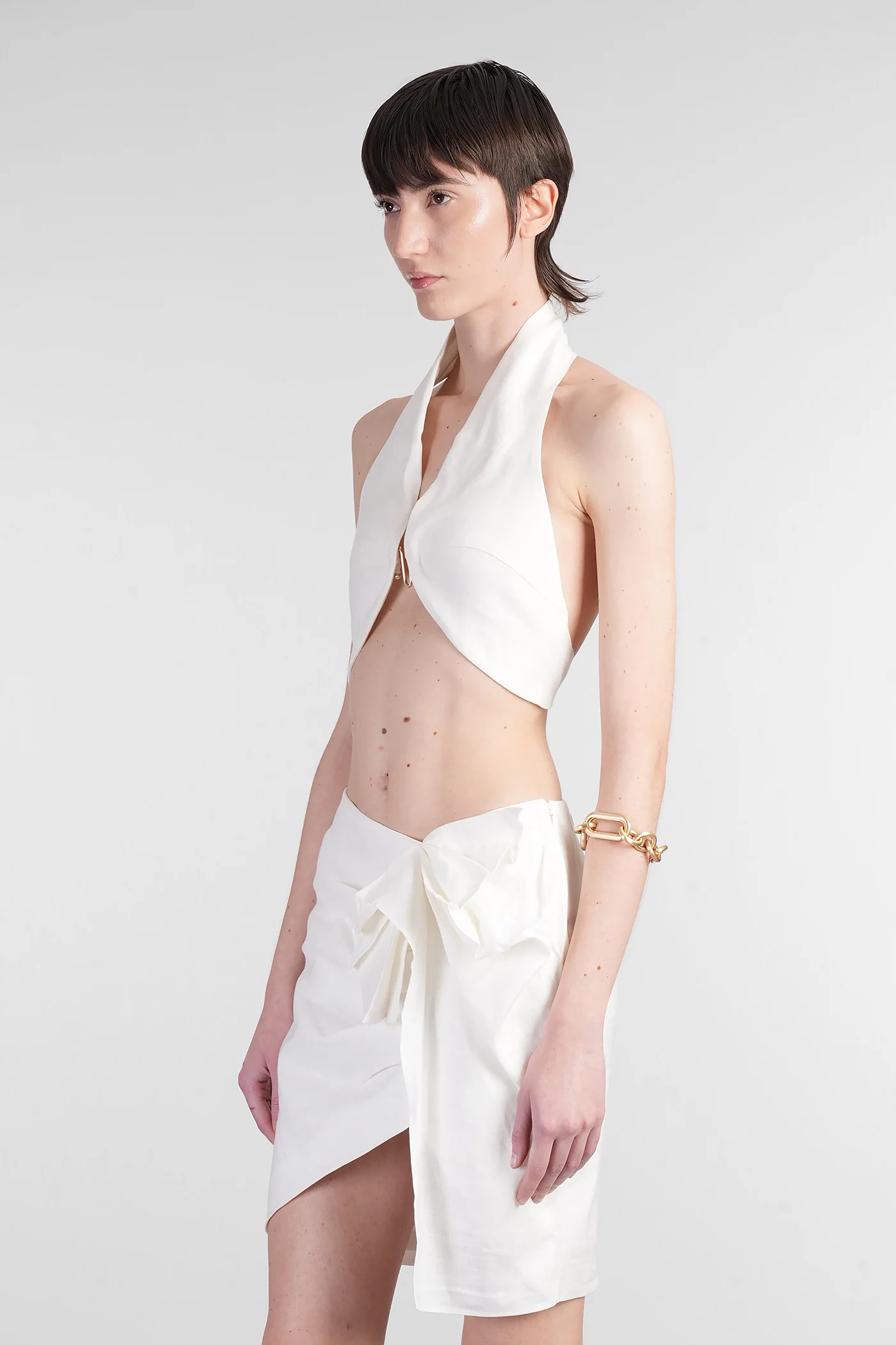 Diem Topwear in white linen - Image 4