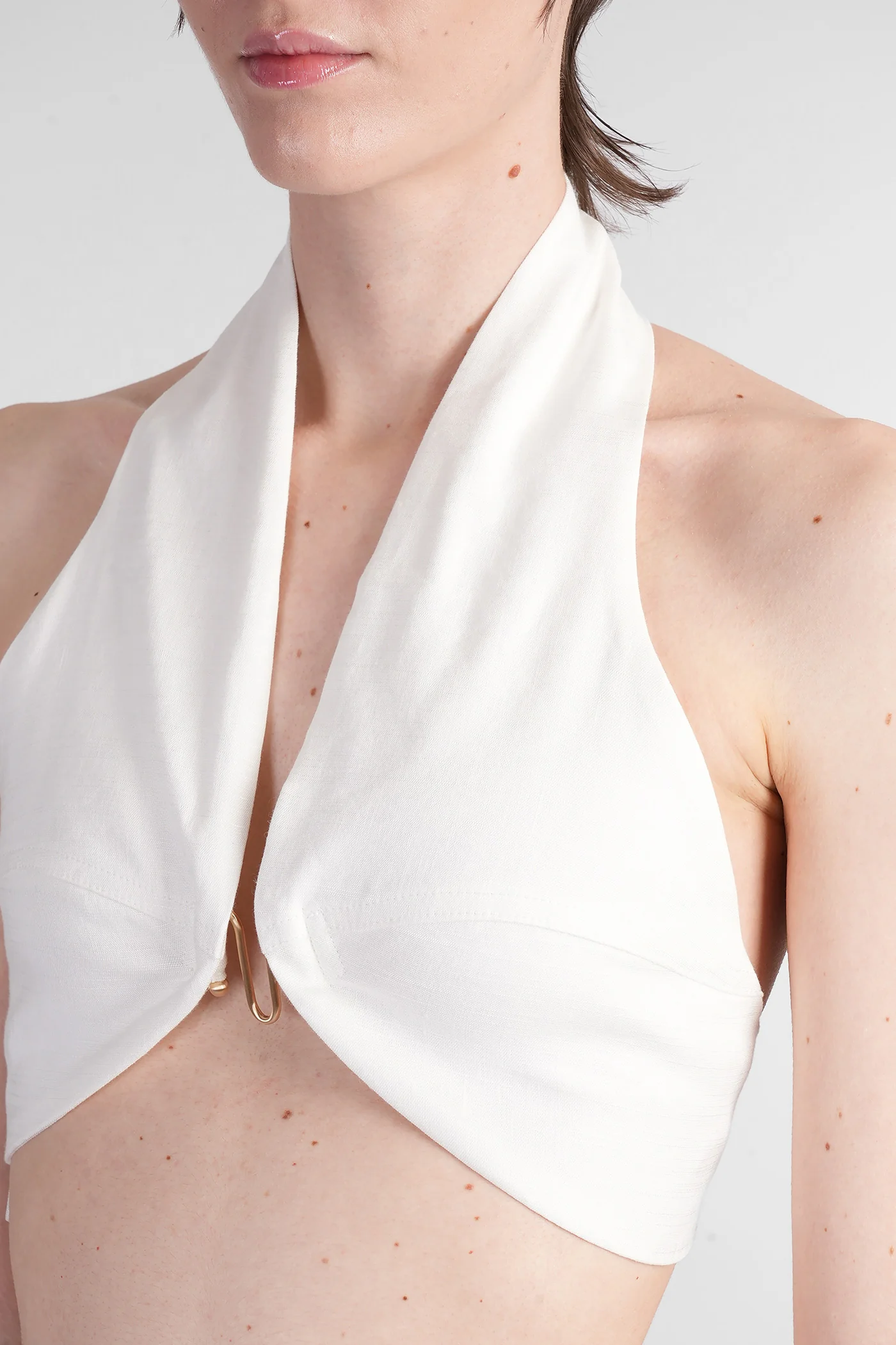Diem Topwear in white linen - Image 5